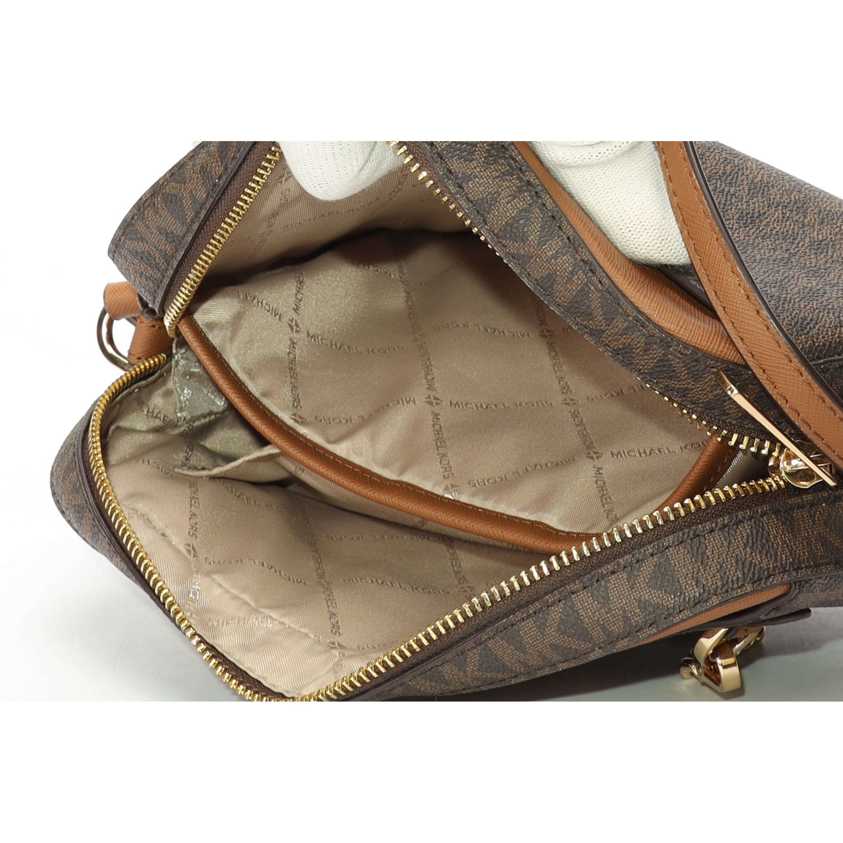 Michael Kors Brown Jet Set Logo Crossbody Bag