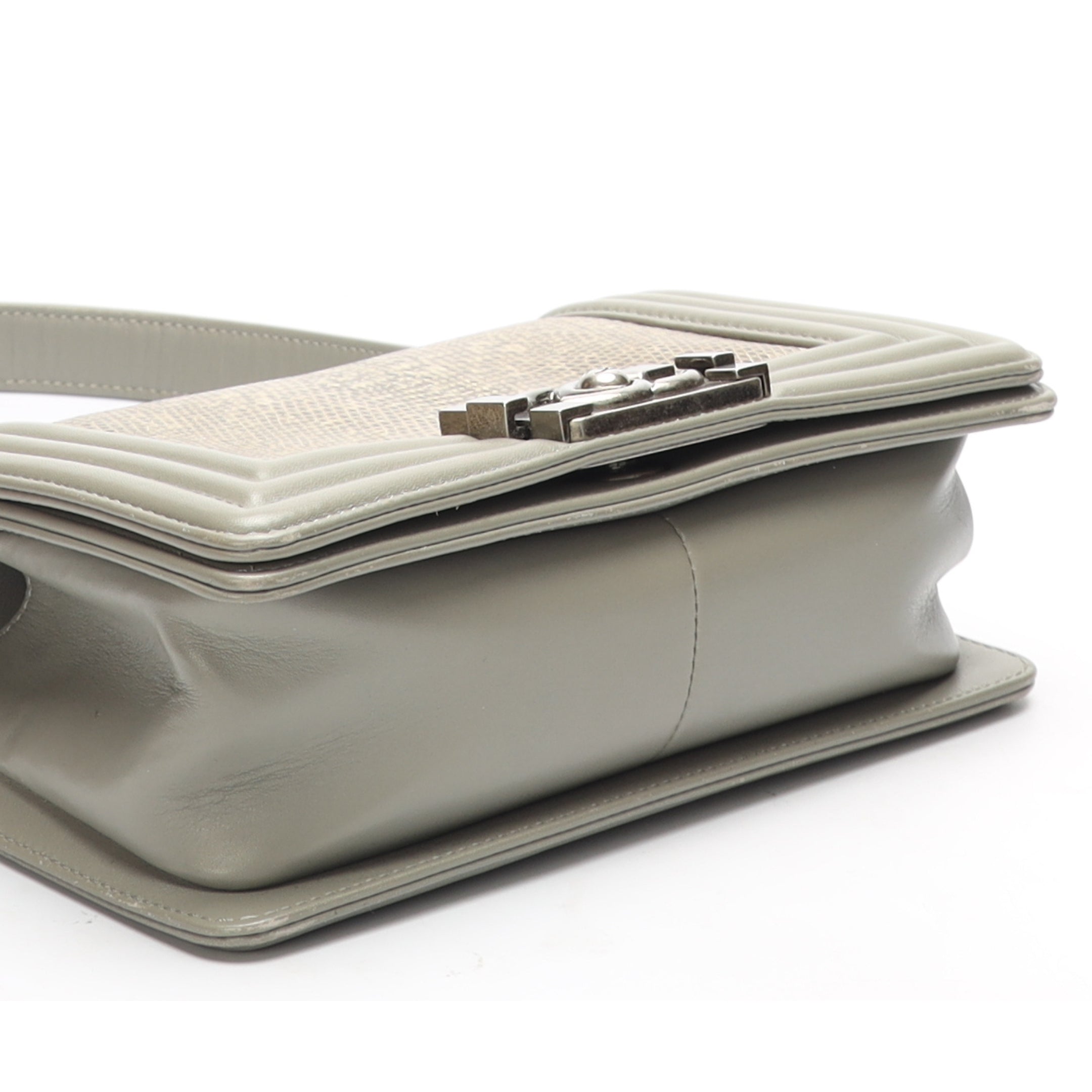 Chanel Boy Grey Flap Crossbody Bag