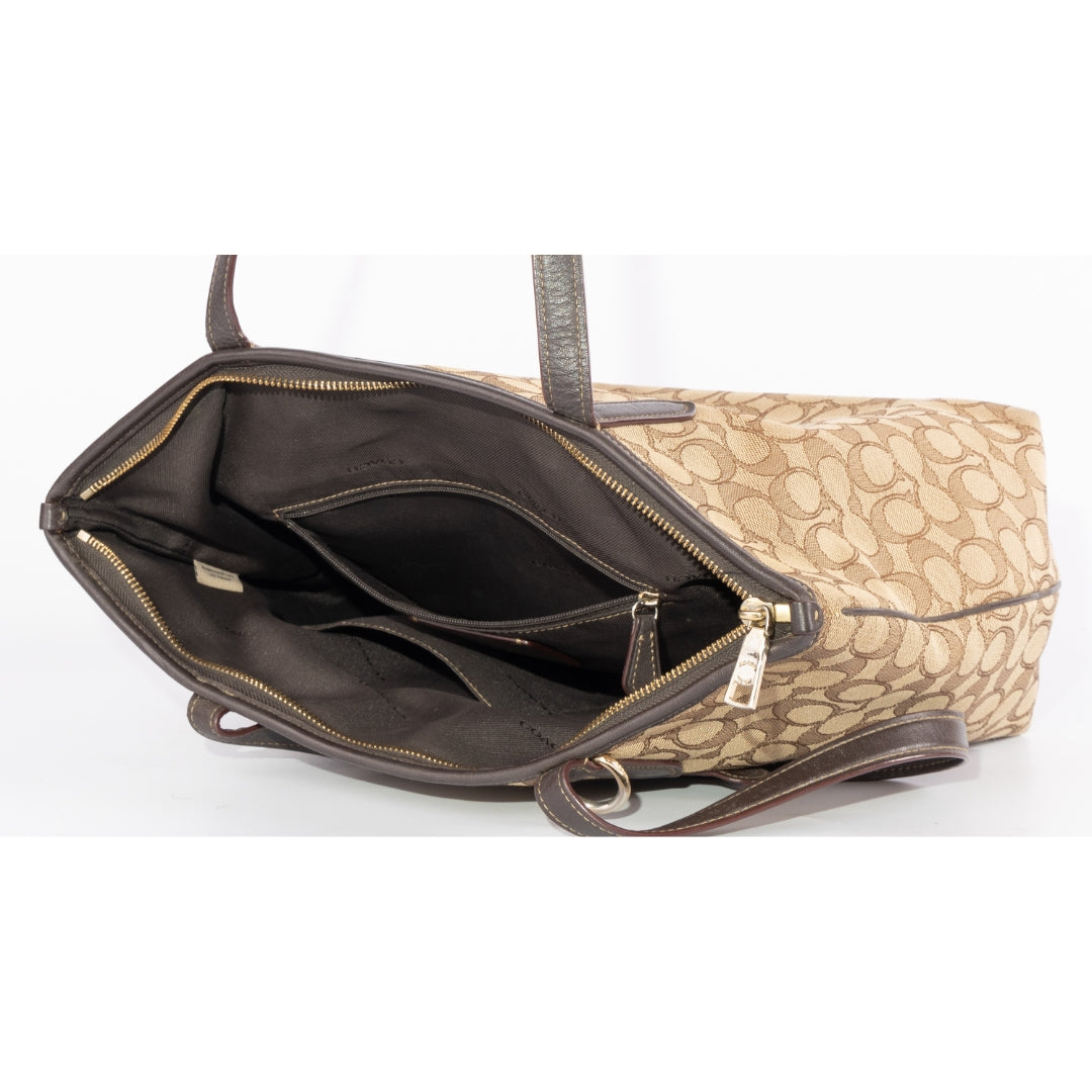 Coach Brown Signature Canvas and Leather Gallery Tote