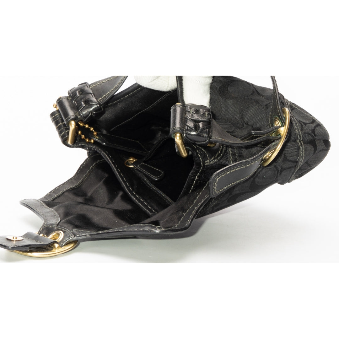 Coach Black Monogram Bleecker Shoulder Bag