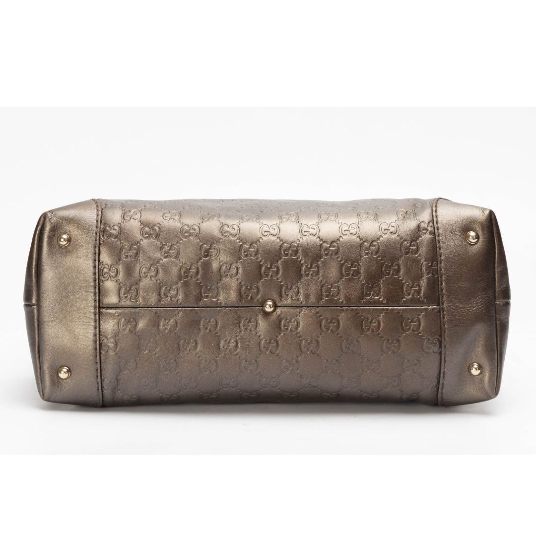 Gucci Bronze Guccissima Heart Charm Dome Satchel