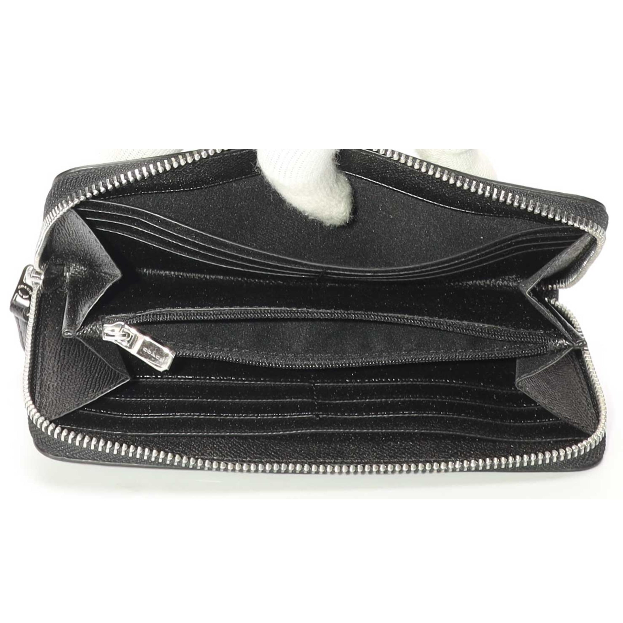 Coach Black Accordian Zip Wallet