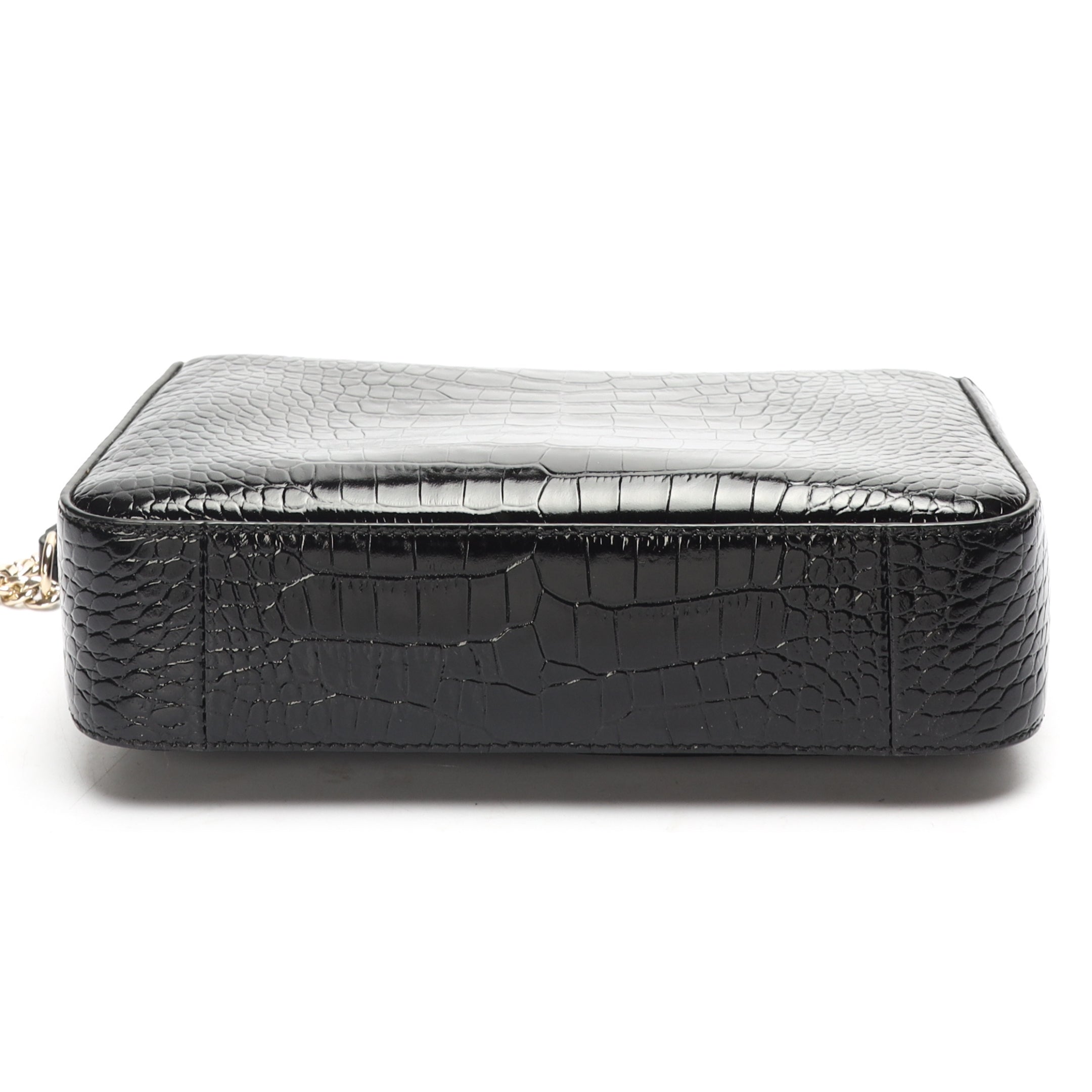 Jimmy Choo Varenne Croc-Embossed Chain Strap Clutch