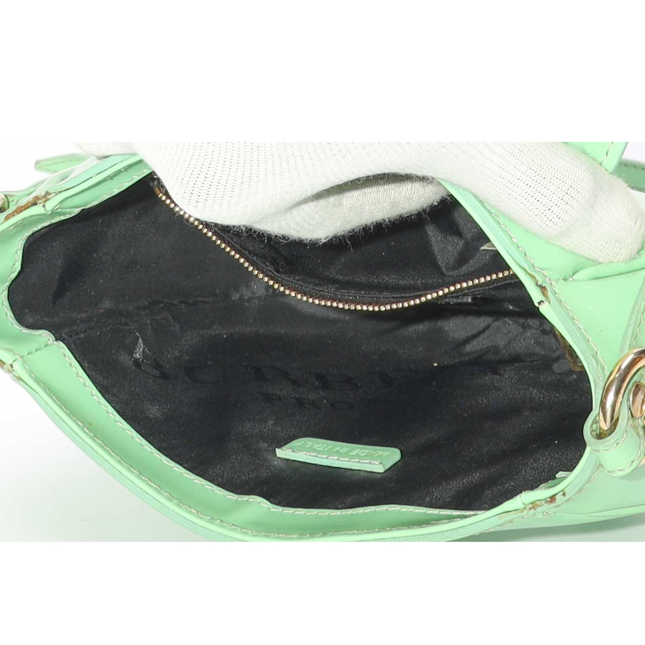 Burberry Green Patent Leather Crossbody Bag