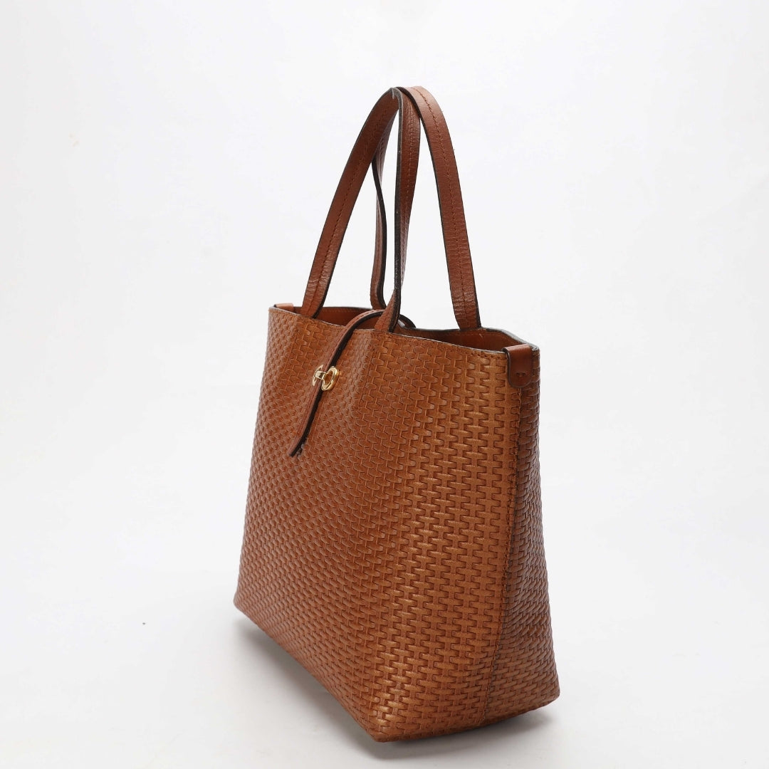 Salvatore Ferragamo Brown Braided Bice Tote