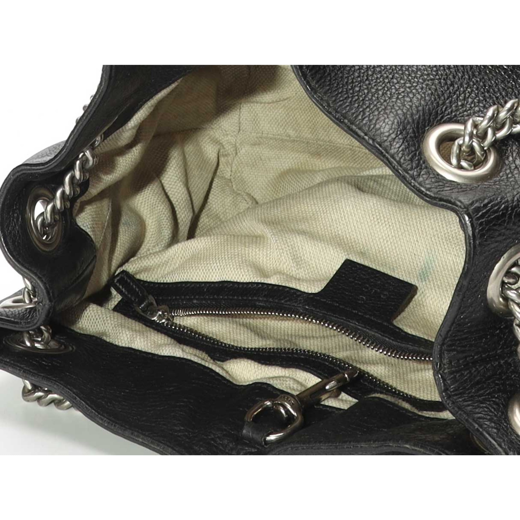 Gucci Black Studded GG Chain Soho Tote