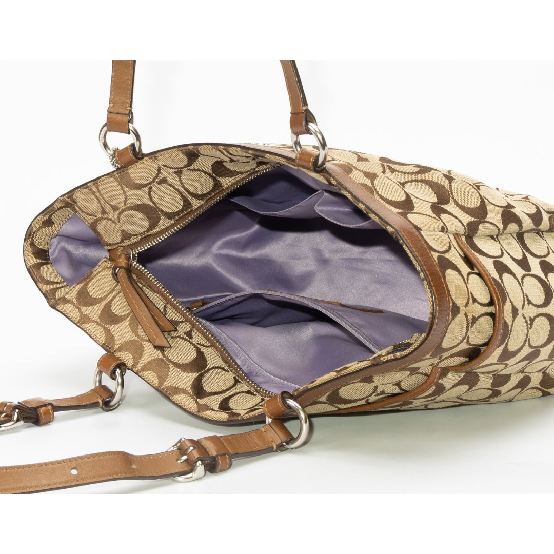 Coach Brown Canvas Monogram Shoulder Bag
