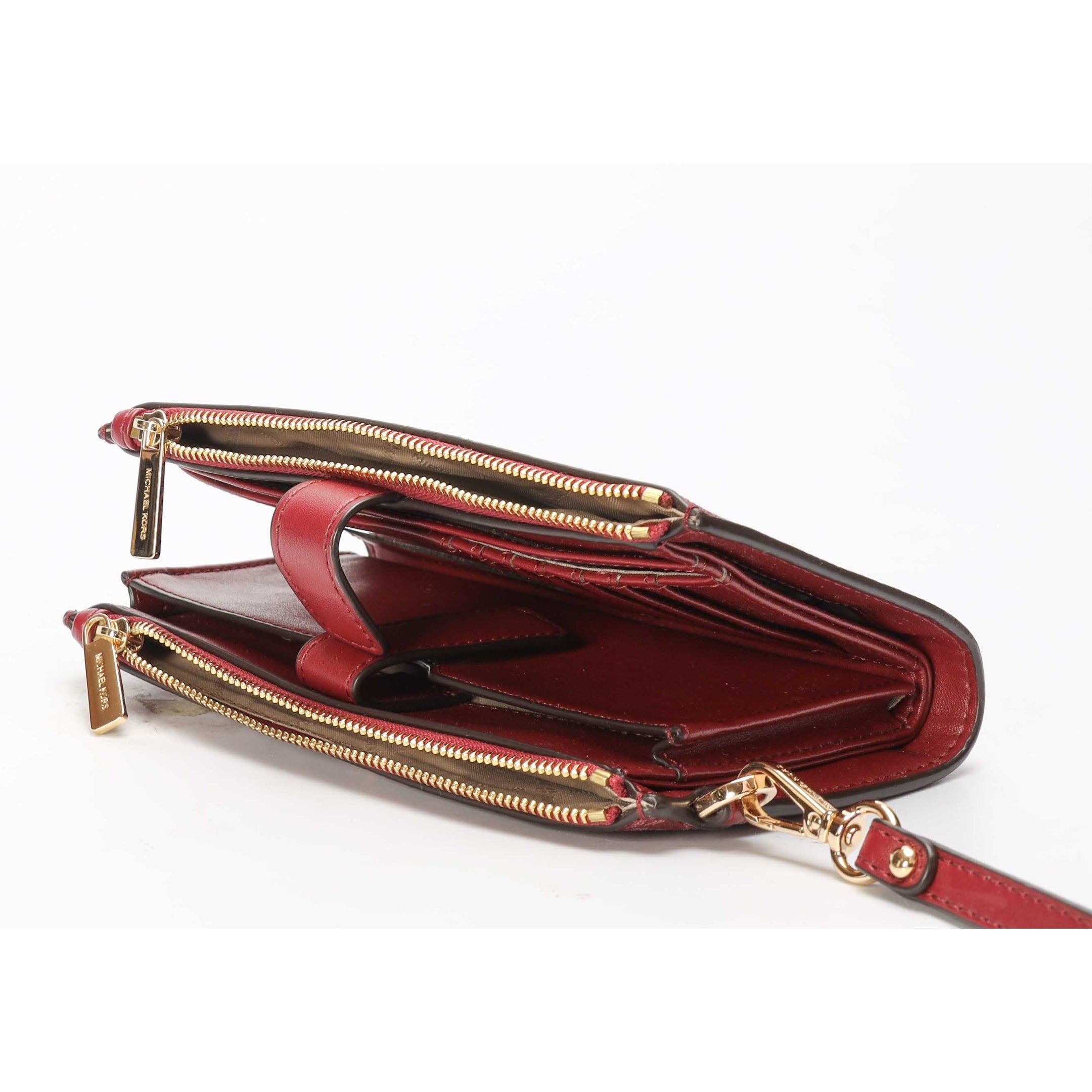 Michael Kors Maroon Jet Set Logo Smartphone Wallet