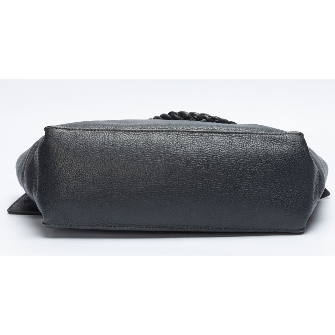 Valentino Garavani Grained Calfskin Black Tote