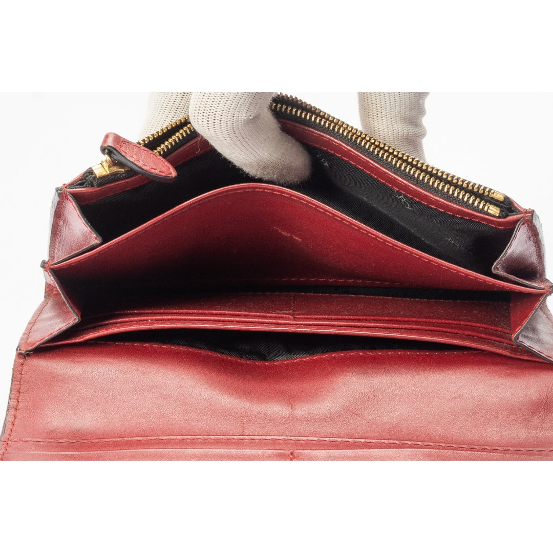 Burberry Red Porter Continental Wallet Clutch