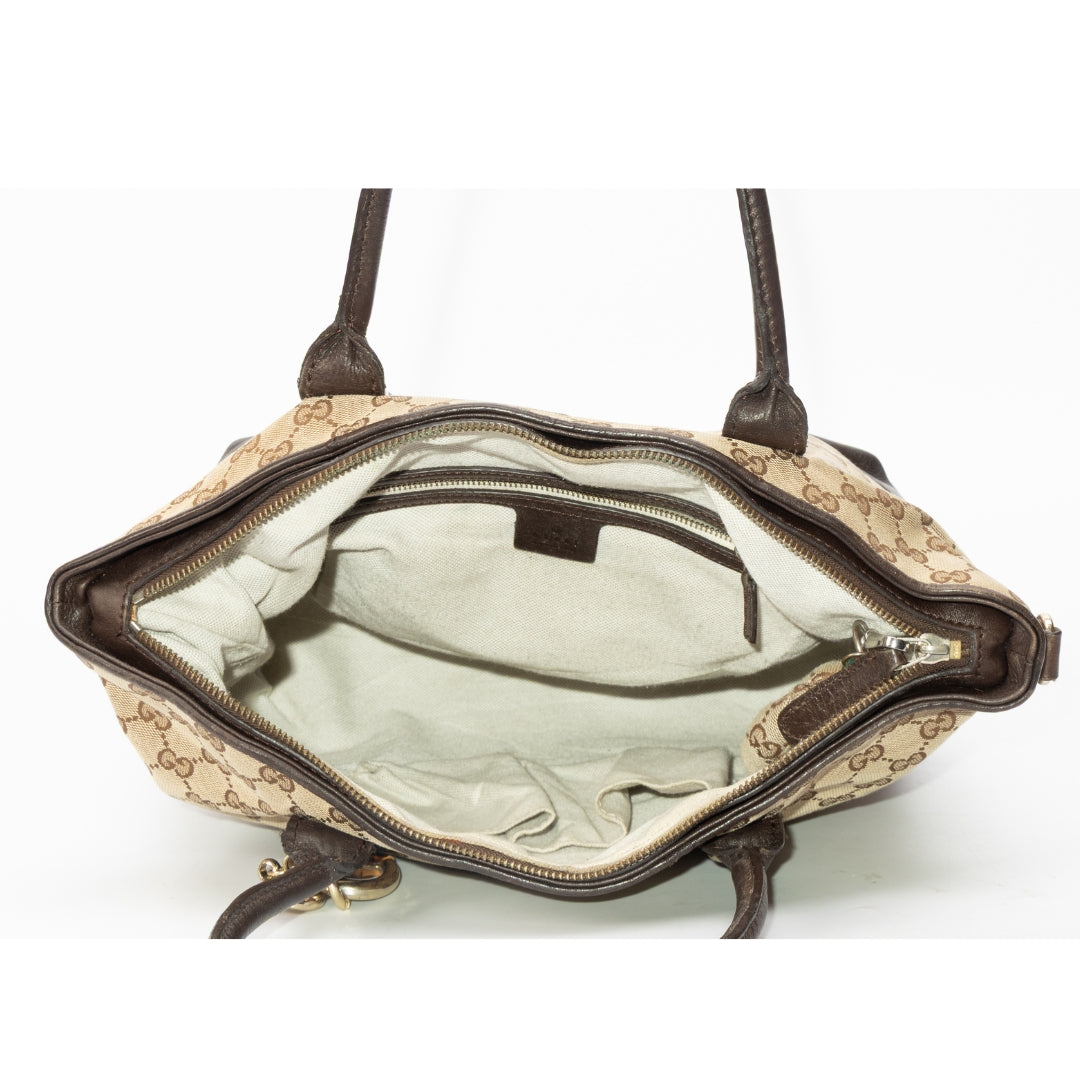 Gucci GG Canvas Heart Bit Charm Tote
