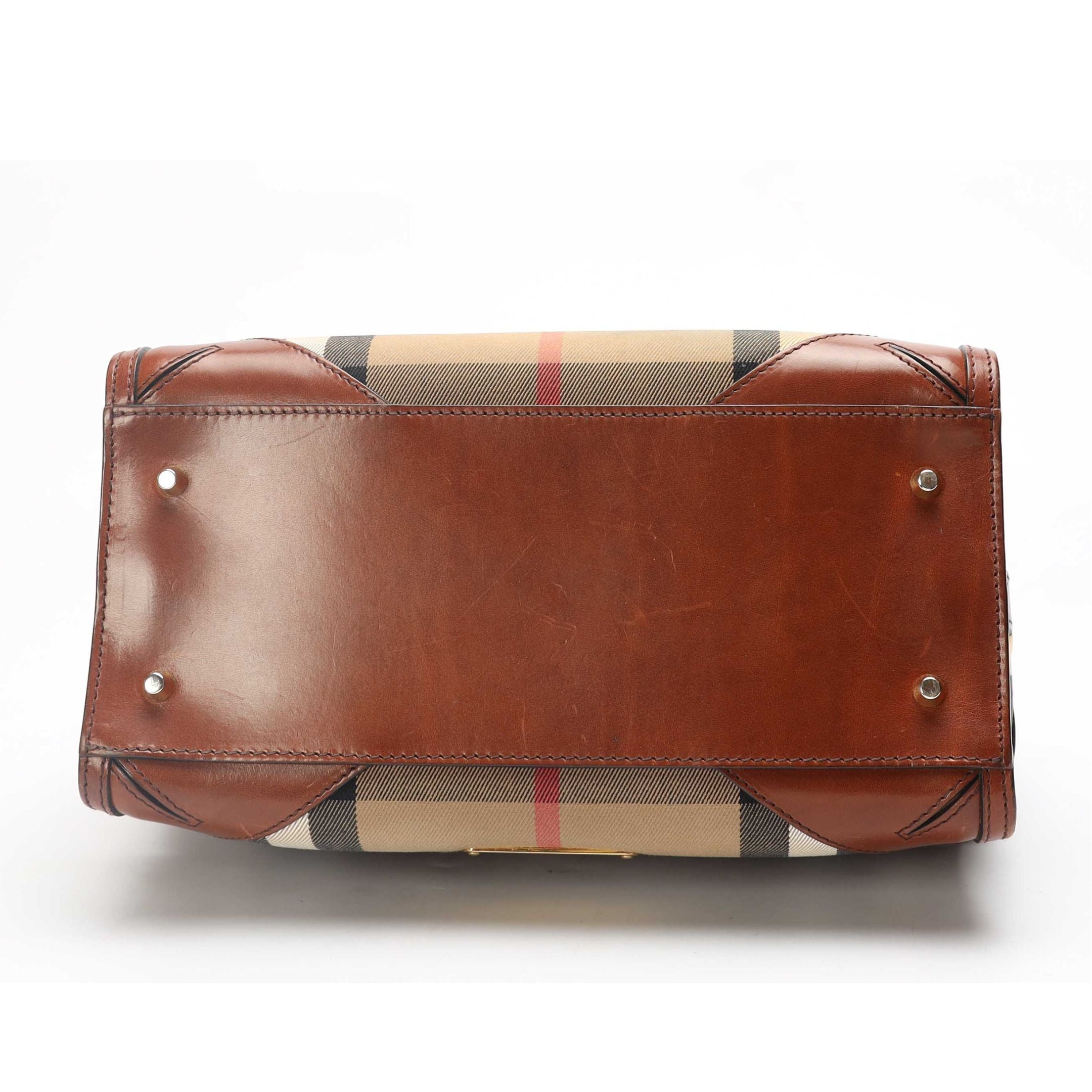 Burberry Brown House Check Bridle Bowling Bag