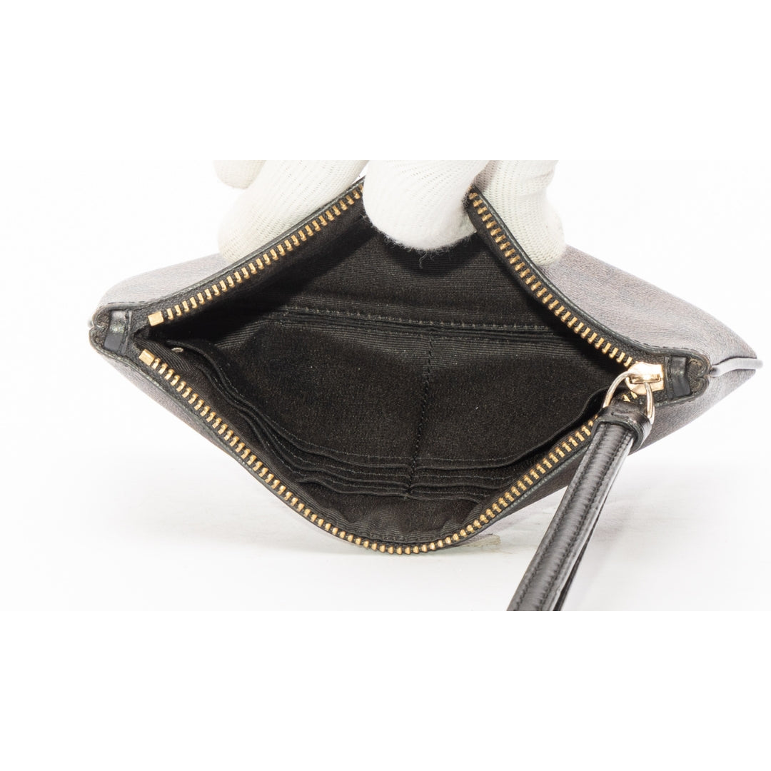 Coach Brown Monogram Medium Wristlet