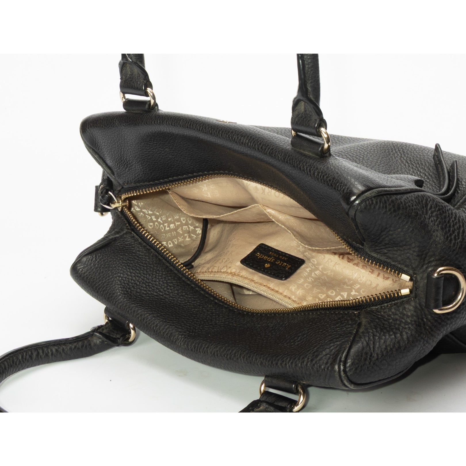 Kate Spade Black Leather Zip Satchel
