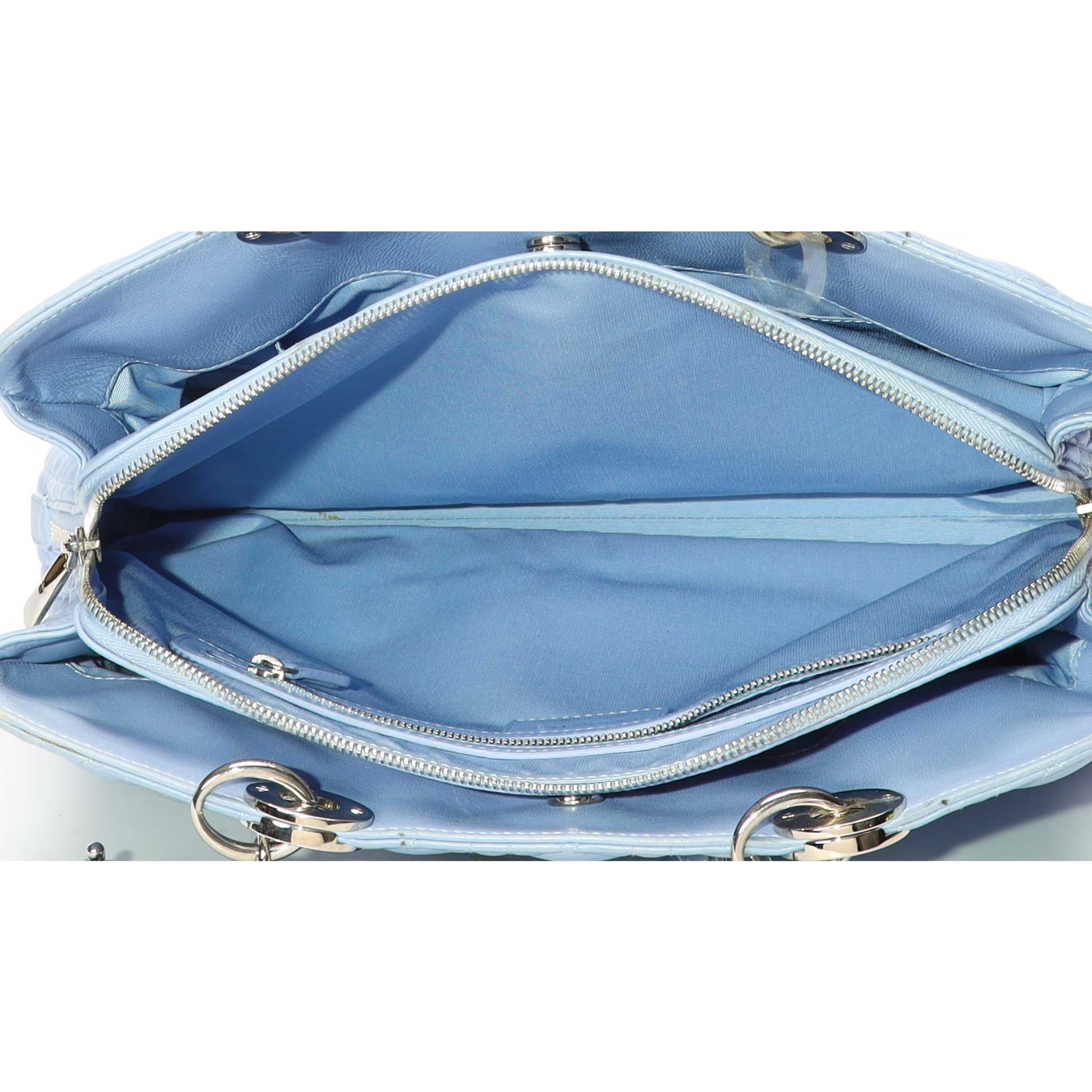 Dior Blue Cannage Leather Soft Lady Dior Tote