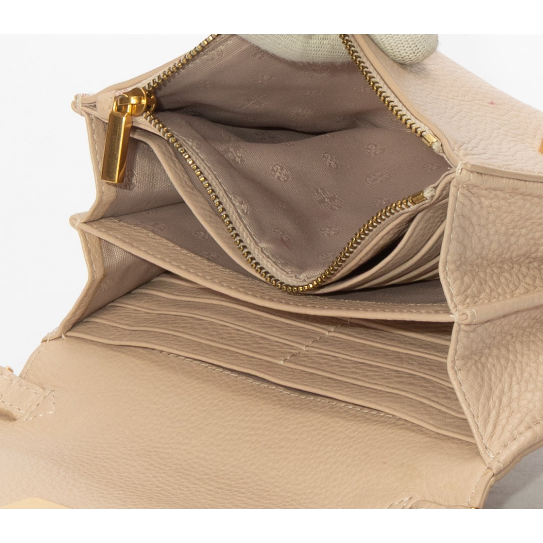 Tory Burch Britten Beige Flap Crossbody Bag