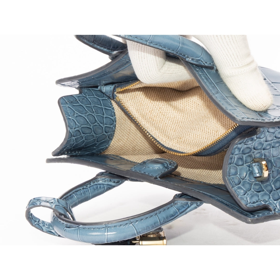 Michael Kors Scarlett Crocodile Embossed Leather Crossbody Bag