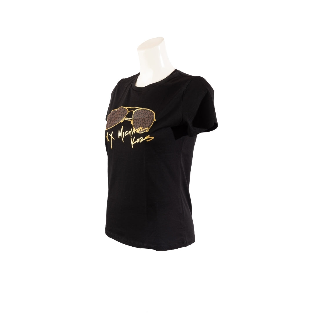 Michael Kors Logo Aviator Print Cotton T-Shirt