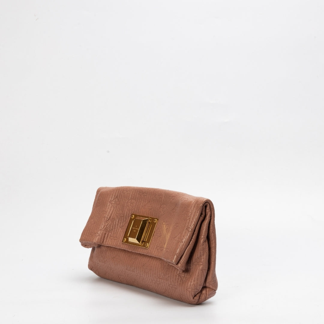 Louis Vuitton Beige Monogram Leather Clutch