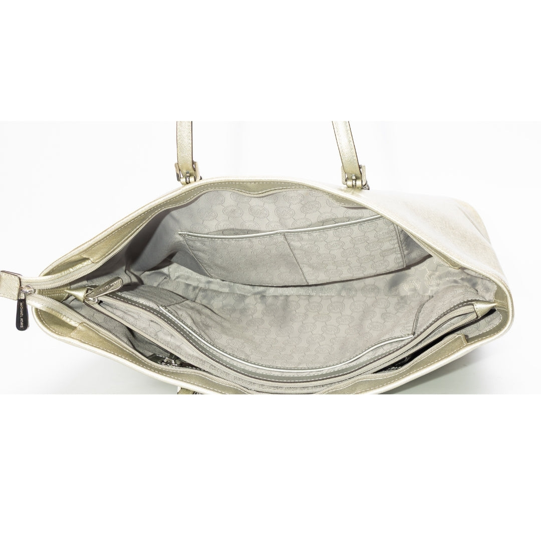 Michael Kors Metallic Leather Large Jet Set Travel Tote