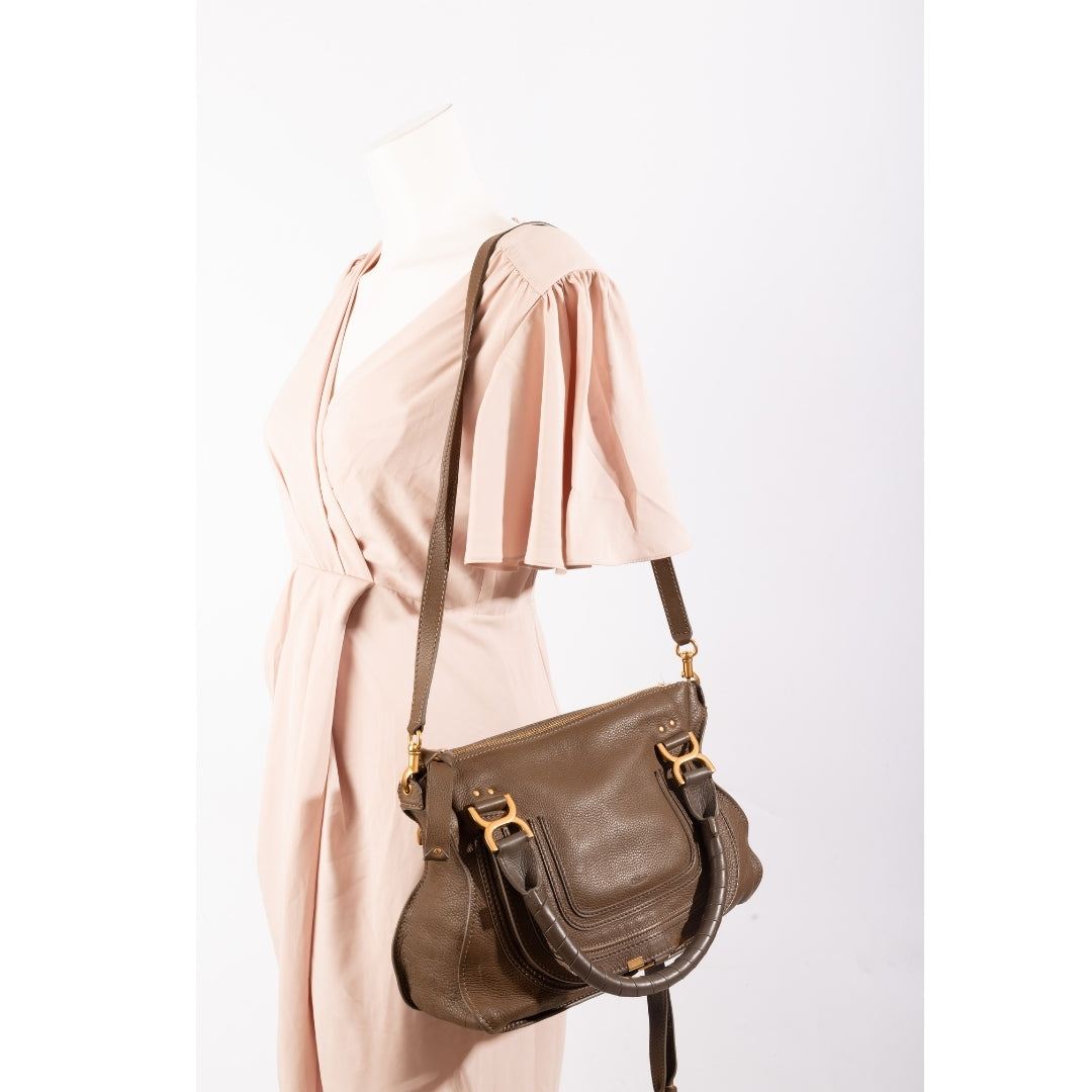 Chloe Brown Leather Medium Marcie Satchel