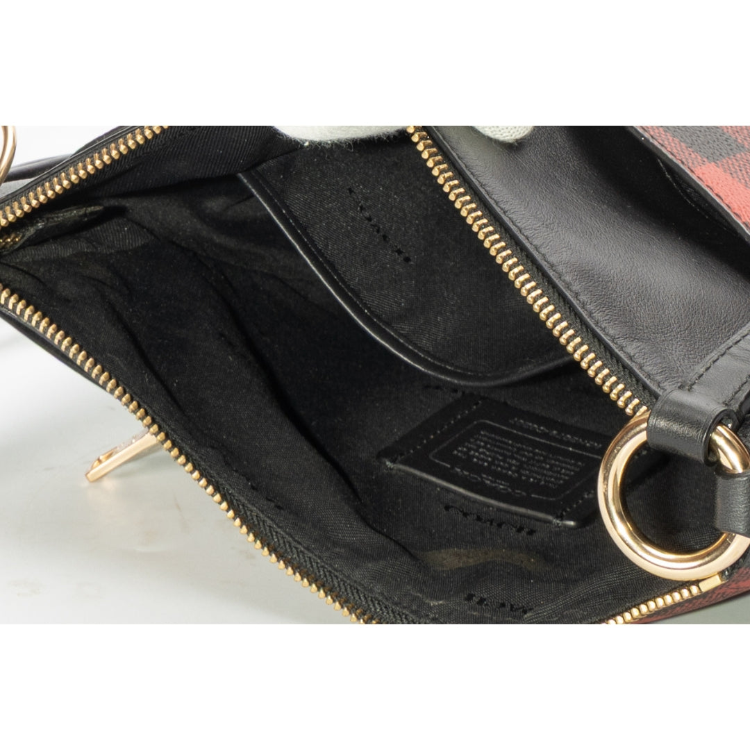 Coach Chaise Red Checkers Canvas Crossbody Bag