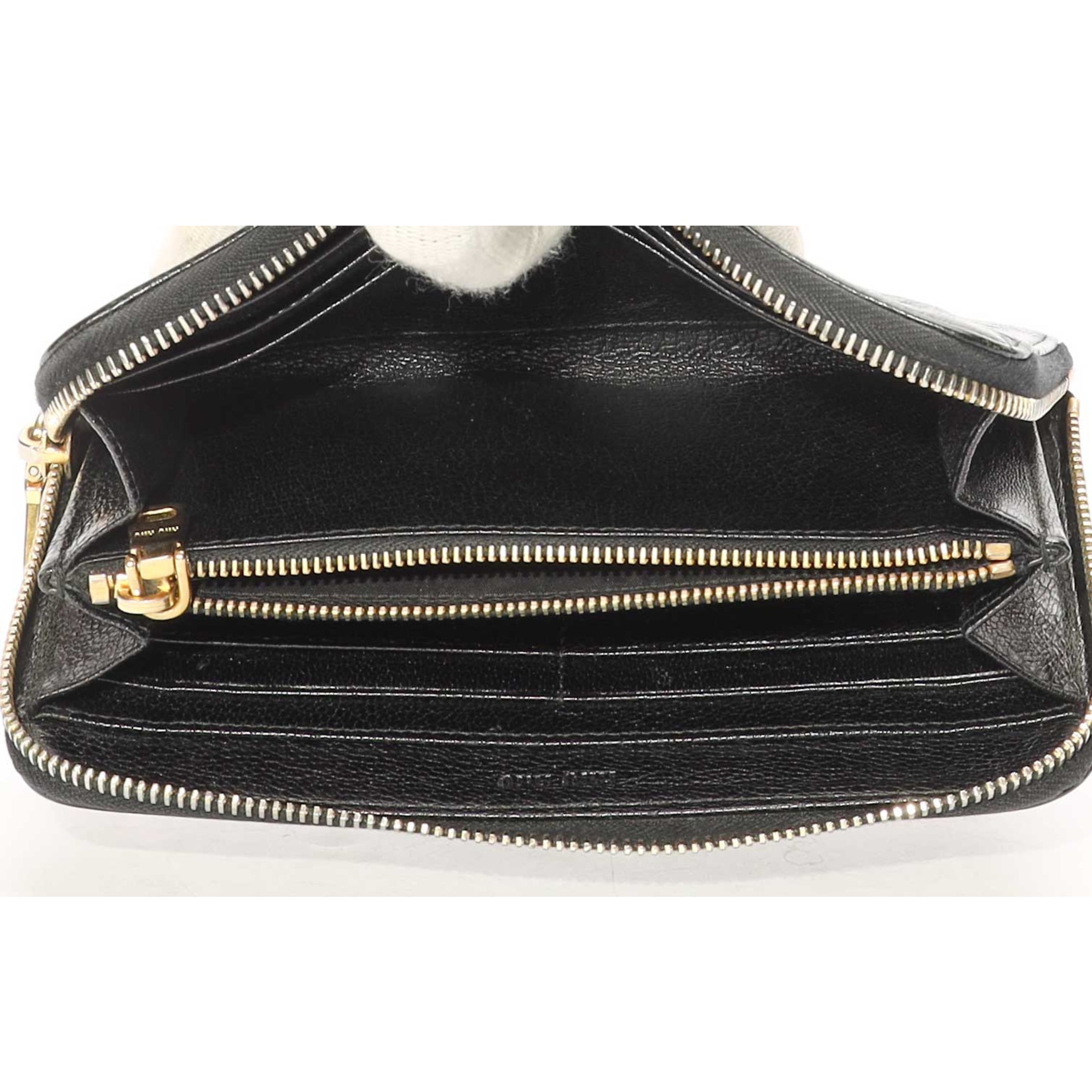 Miu Miu Black Bow Zip Wallet