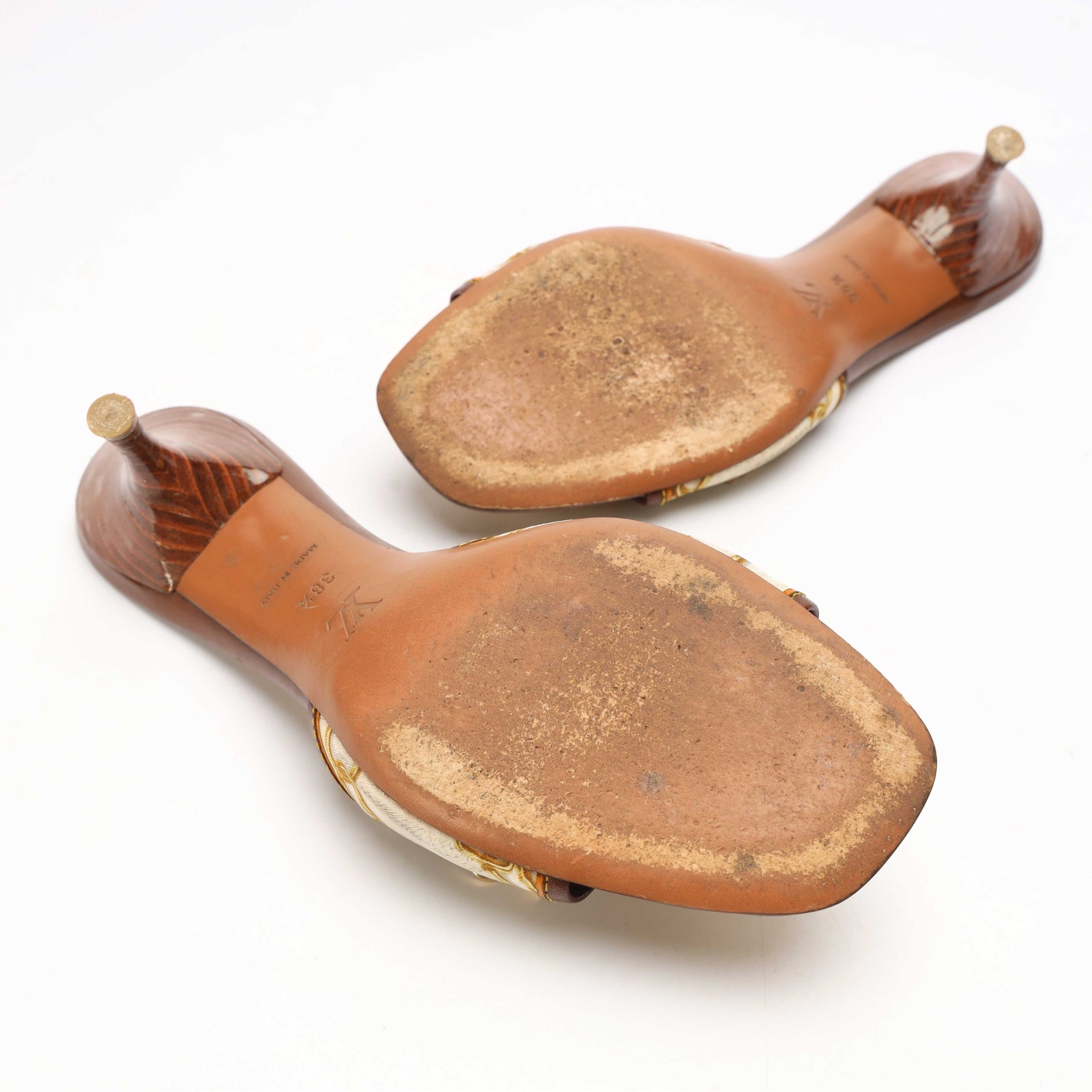 Louis Vuitton Brown Monogram Satin Charms Slide Sandals