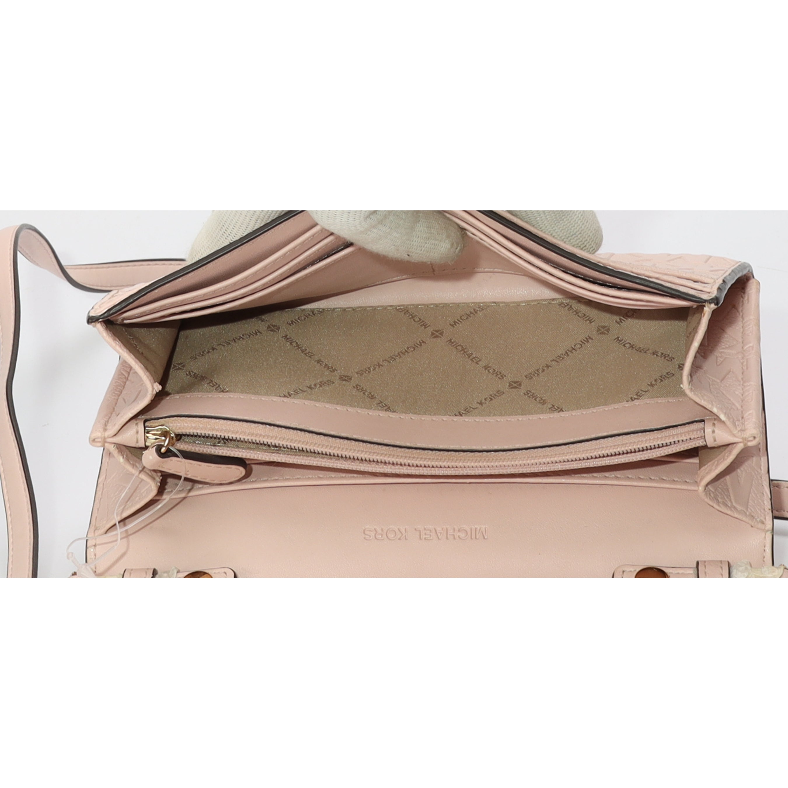 Michael Kors Pink Jet Set Flap Wallet on Strap