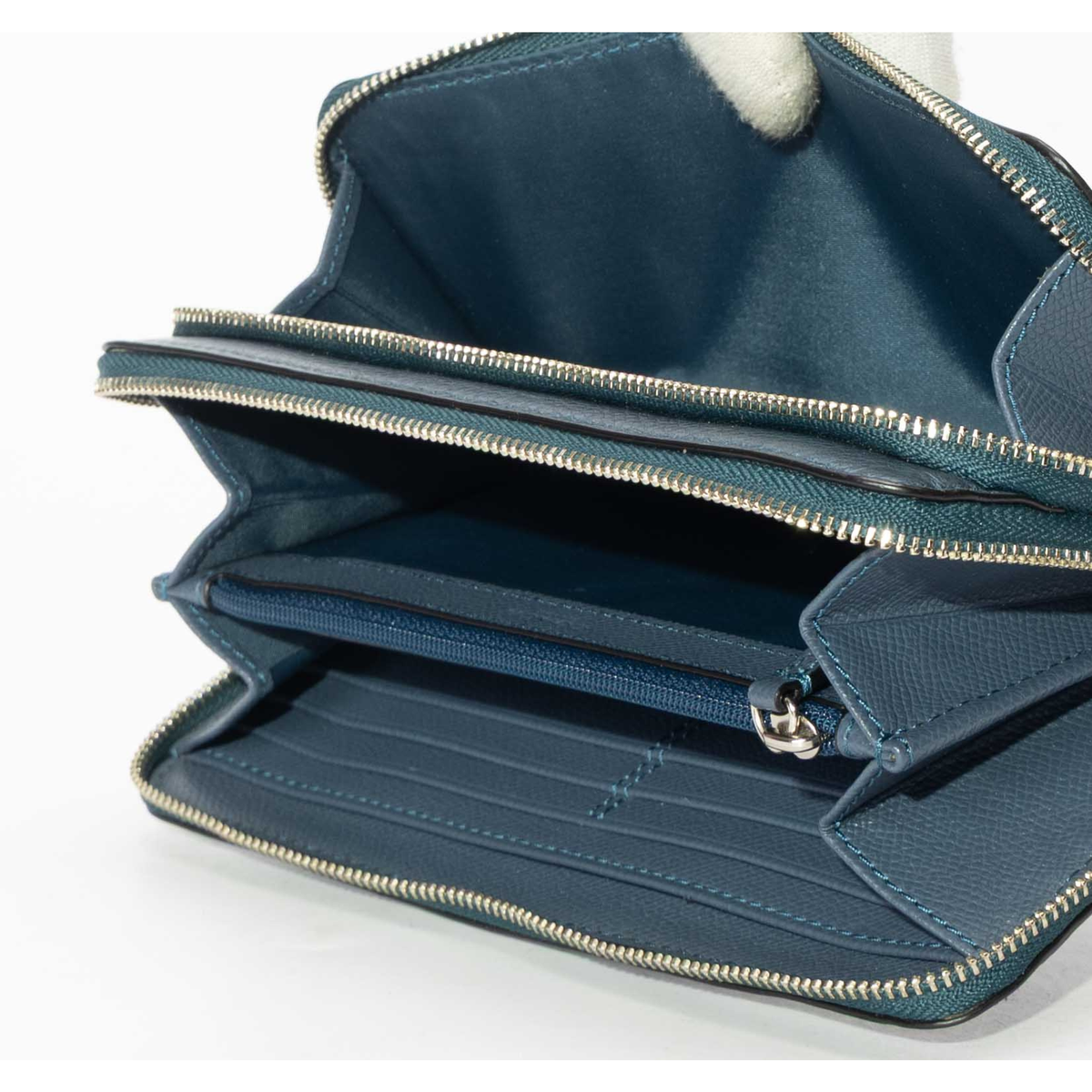 Coach Blue Double Zip Wristlet