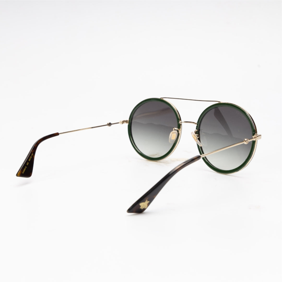 Gucci Grey Gradient GG Round Sunglasses