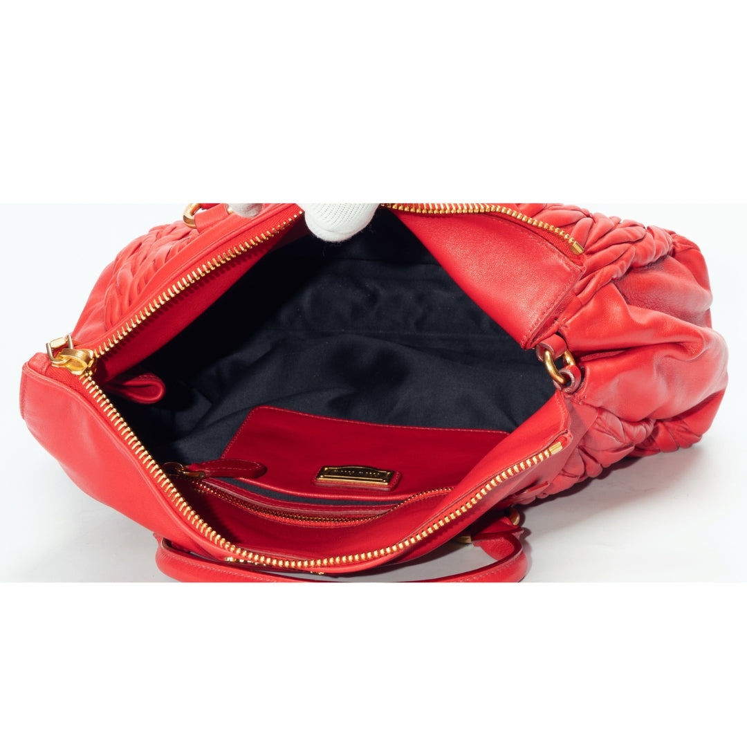 Miu Miu Matelasse Leather Nappa Tote Bag