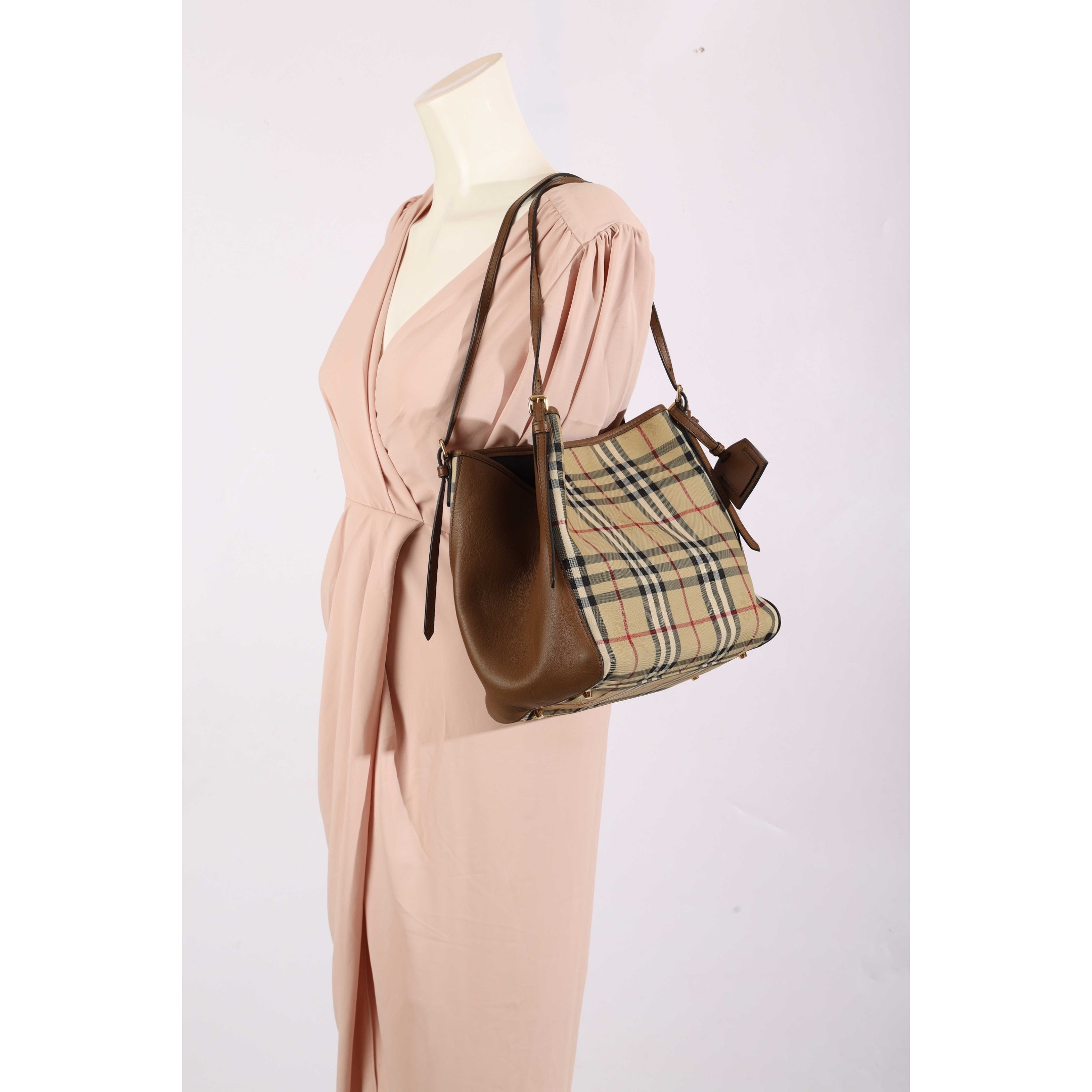 Burberry Tan Horseferry Check Canvas Canterbury Tote