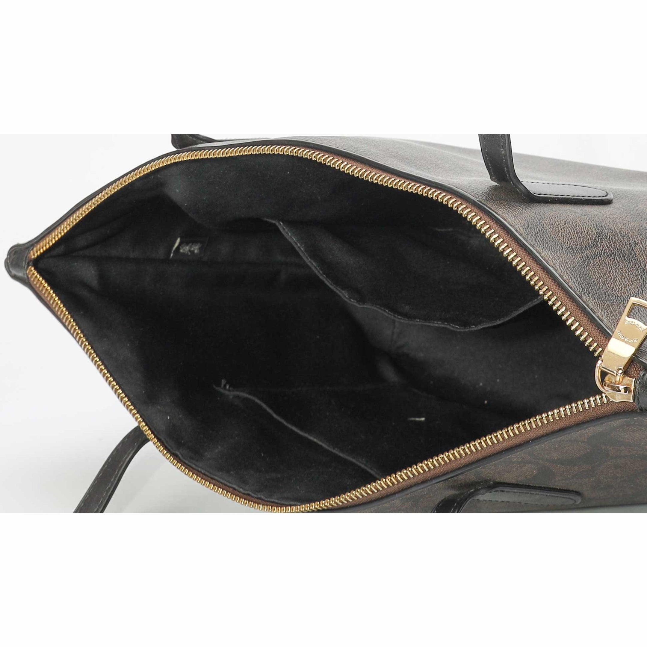 Coach Brown Monogram City Zip Top Tote