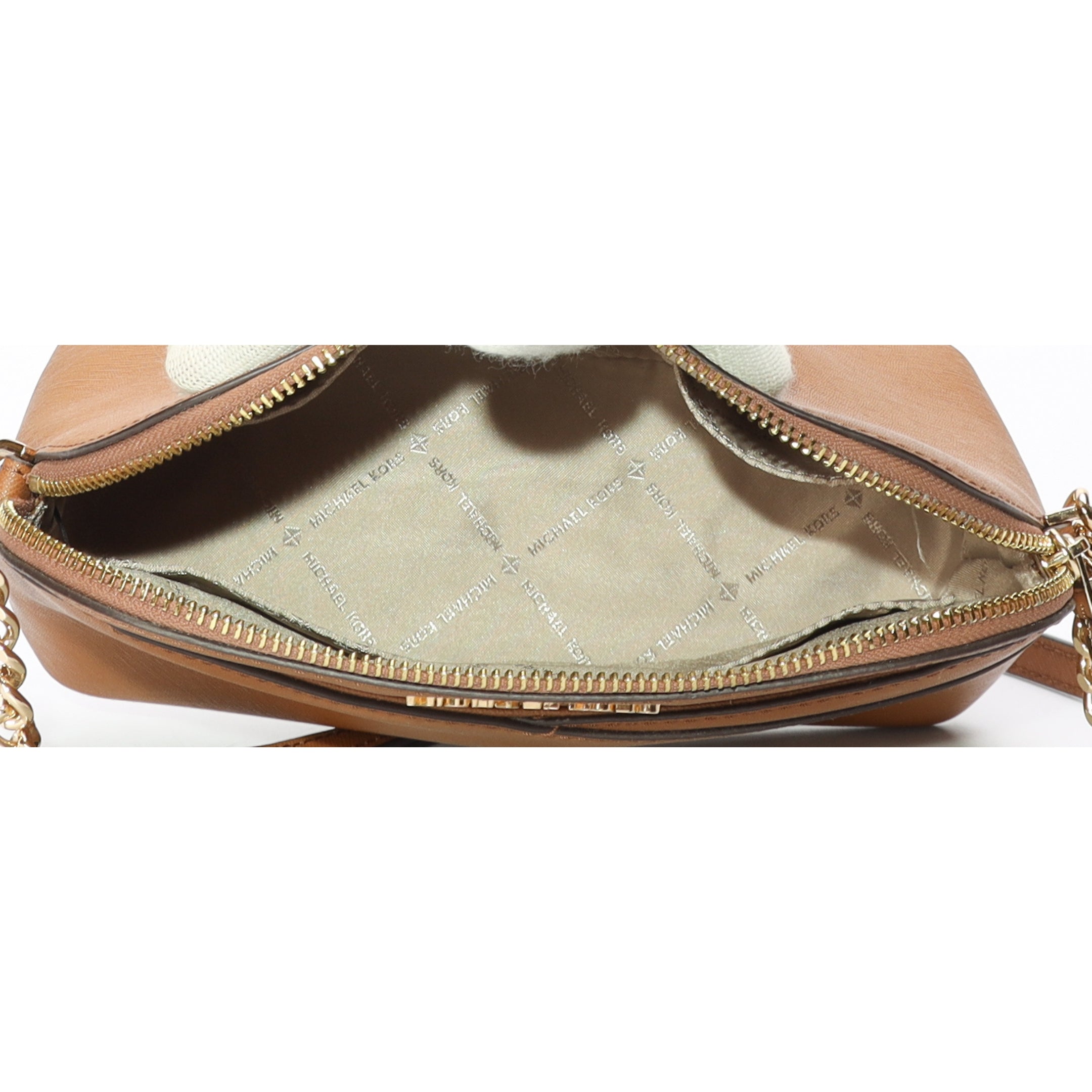 Michael Kors Tan Jet Set Travel Dome Crossbody Bag