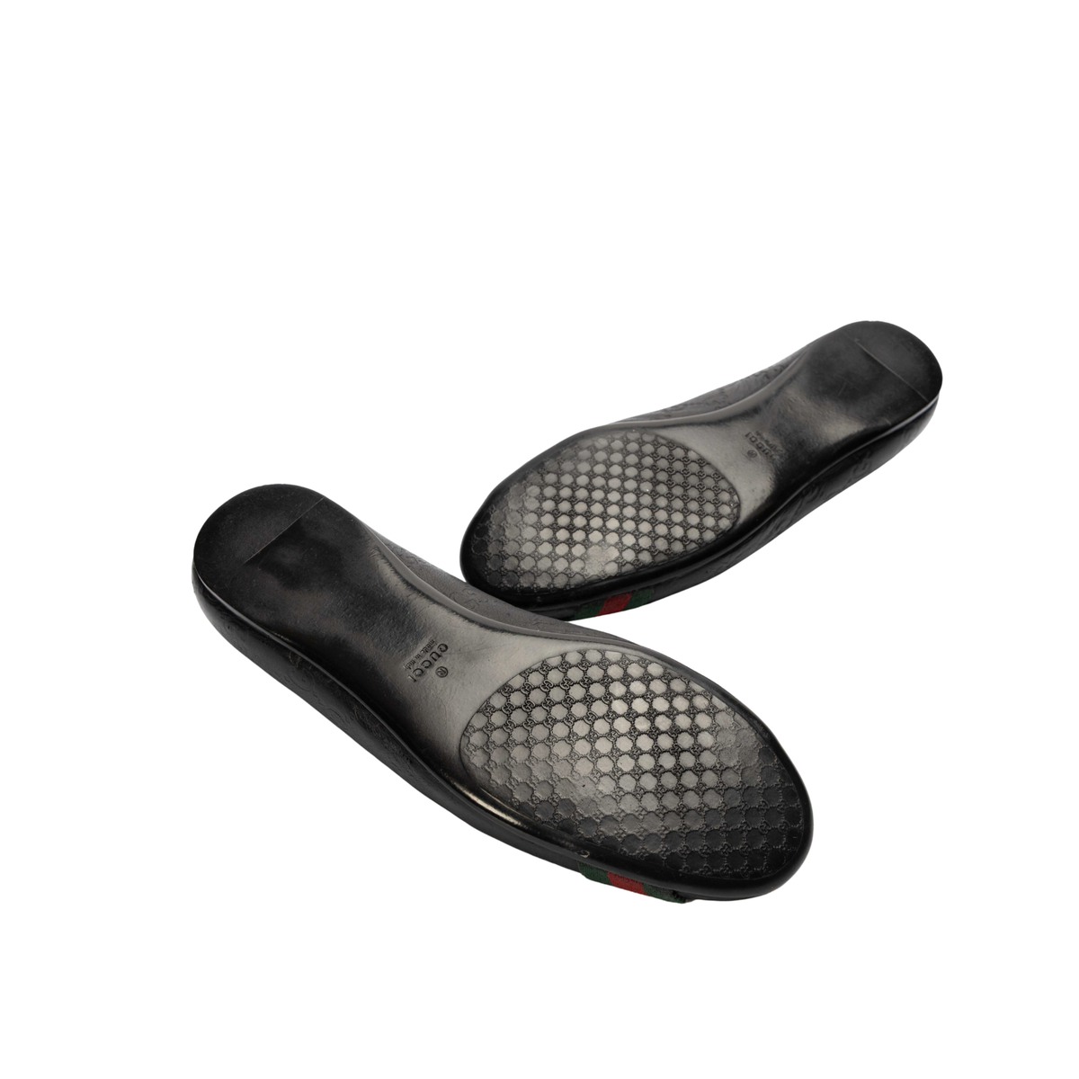 Gucci Black Guccissima Web Ballet Flats