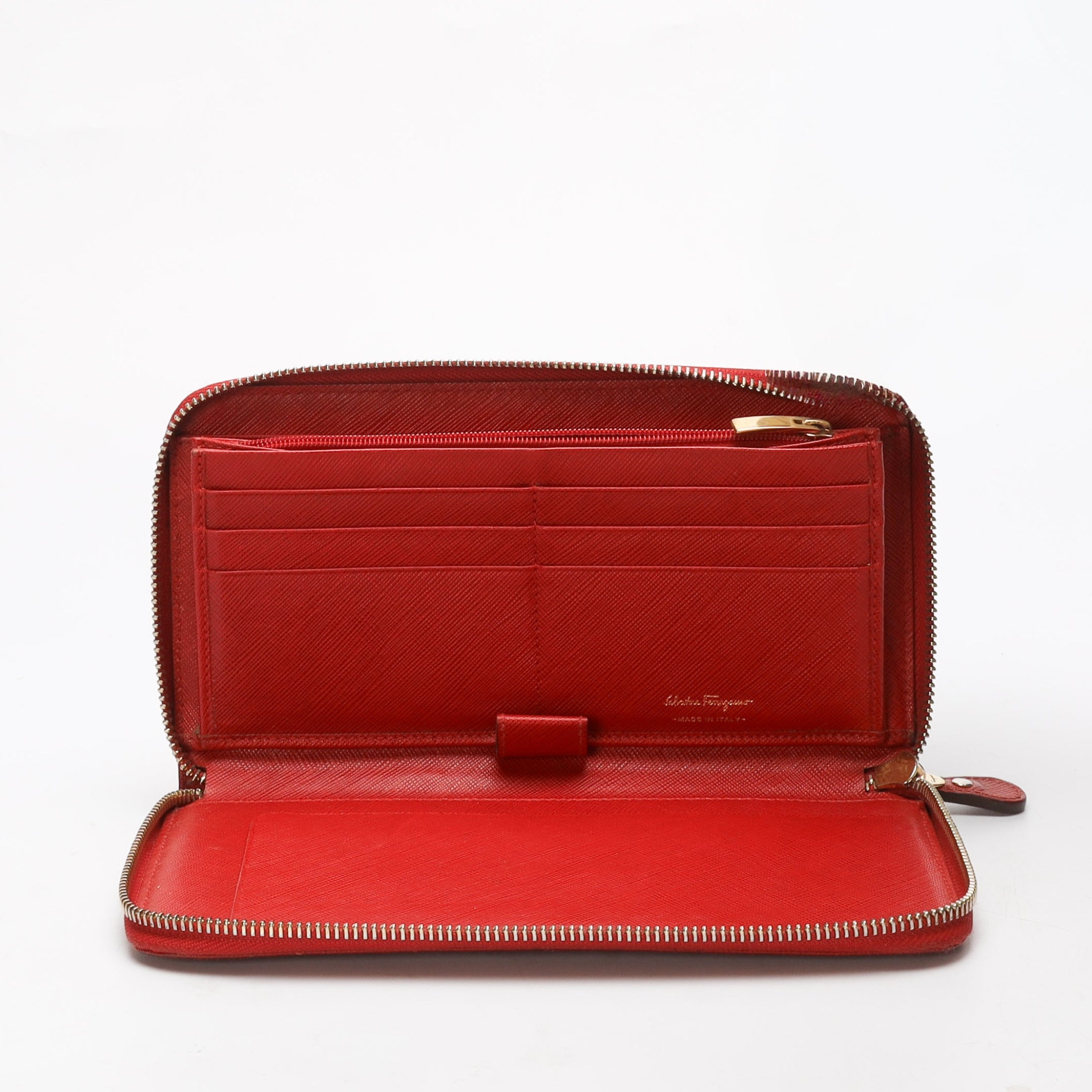 Salvatore Ferragamo Gancini Red Continental Wallet