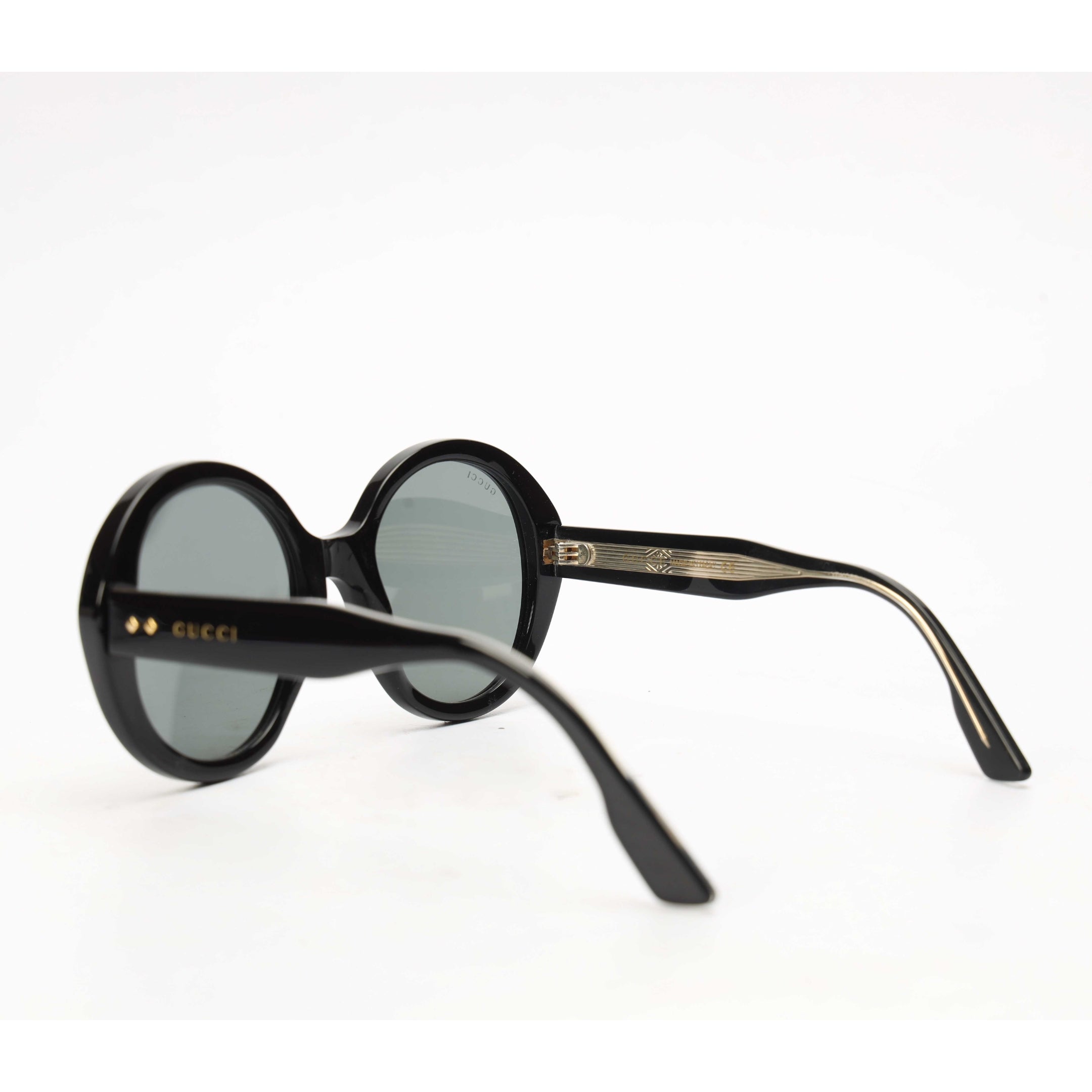 Gucci Black Acetate Round Sunglasses