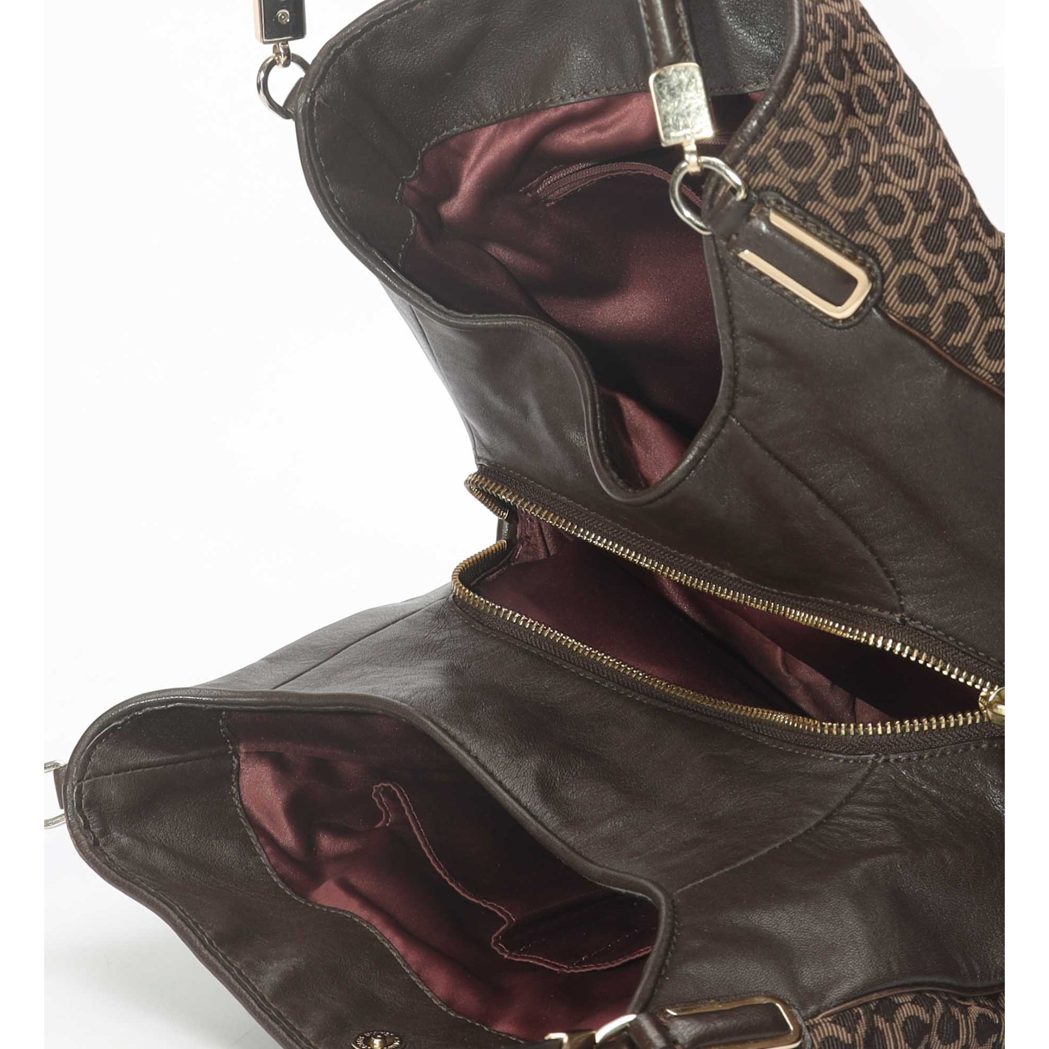 Coach Brown Signature Canvas Edie Shoulder Bag