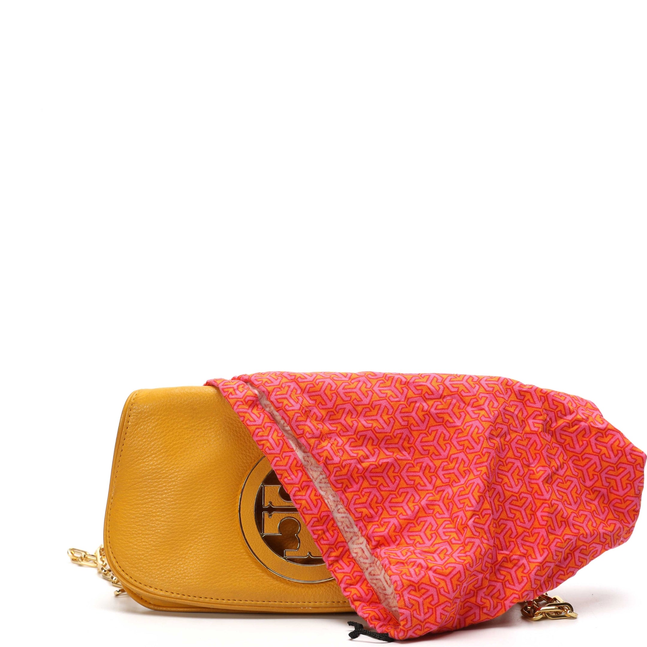 Tory Burch Reva Mustard Chain Clutch