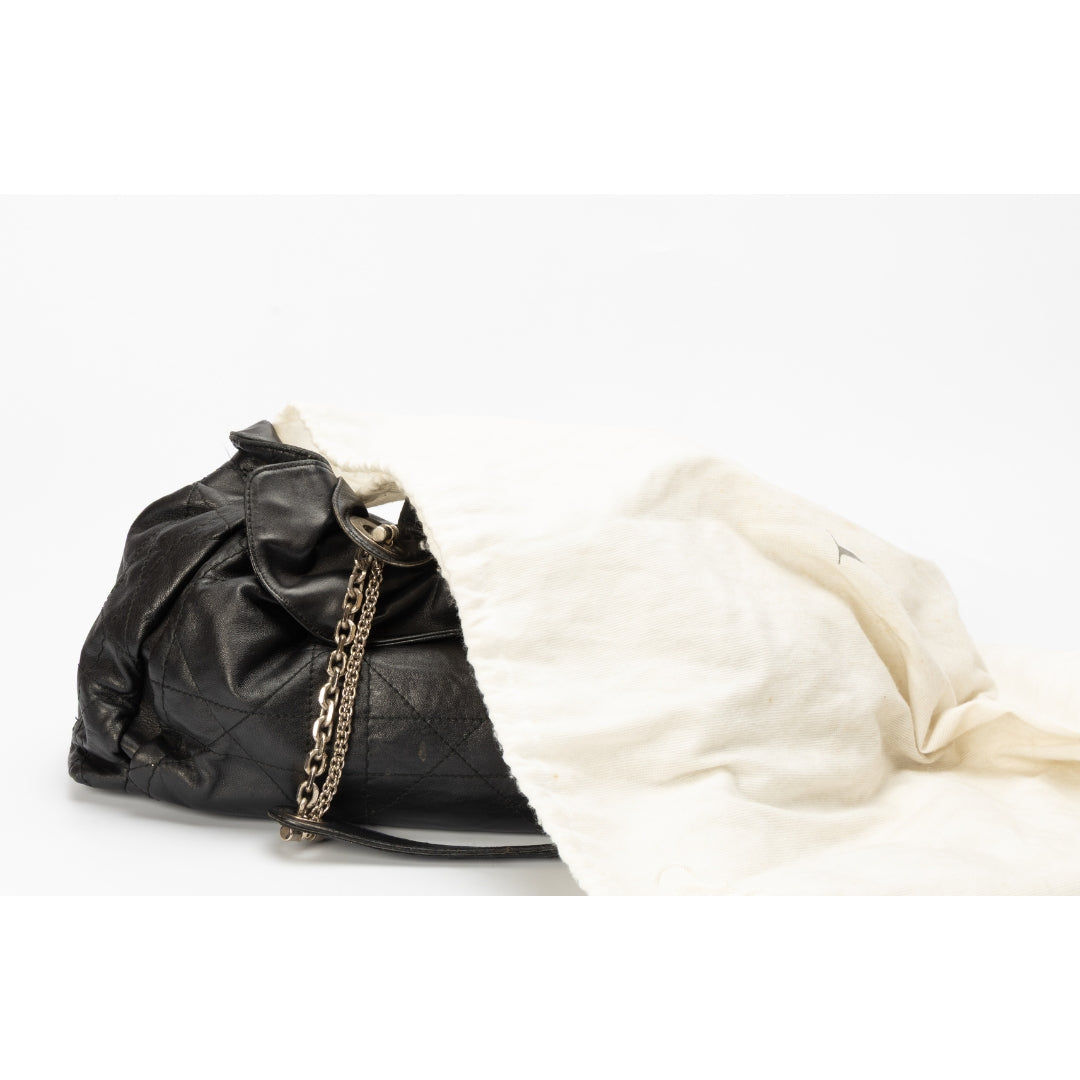 Dior Black Cannage Leather Le Trente Hobo Bag