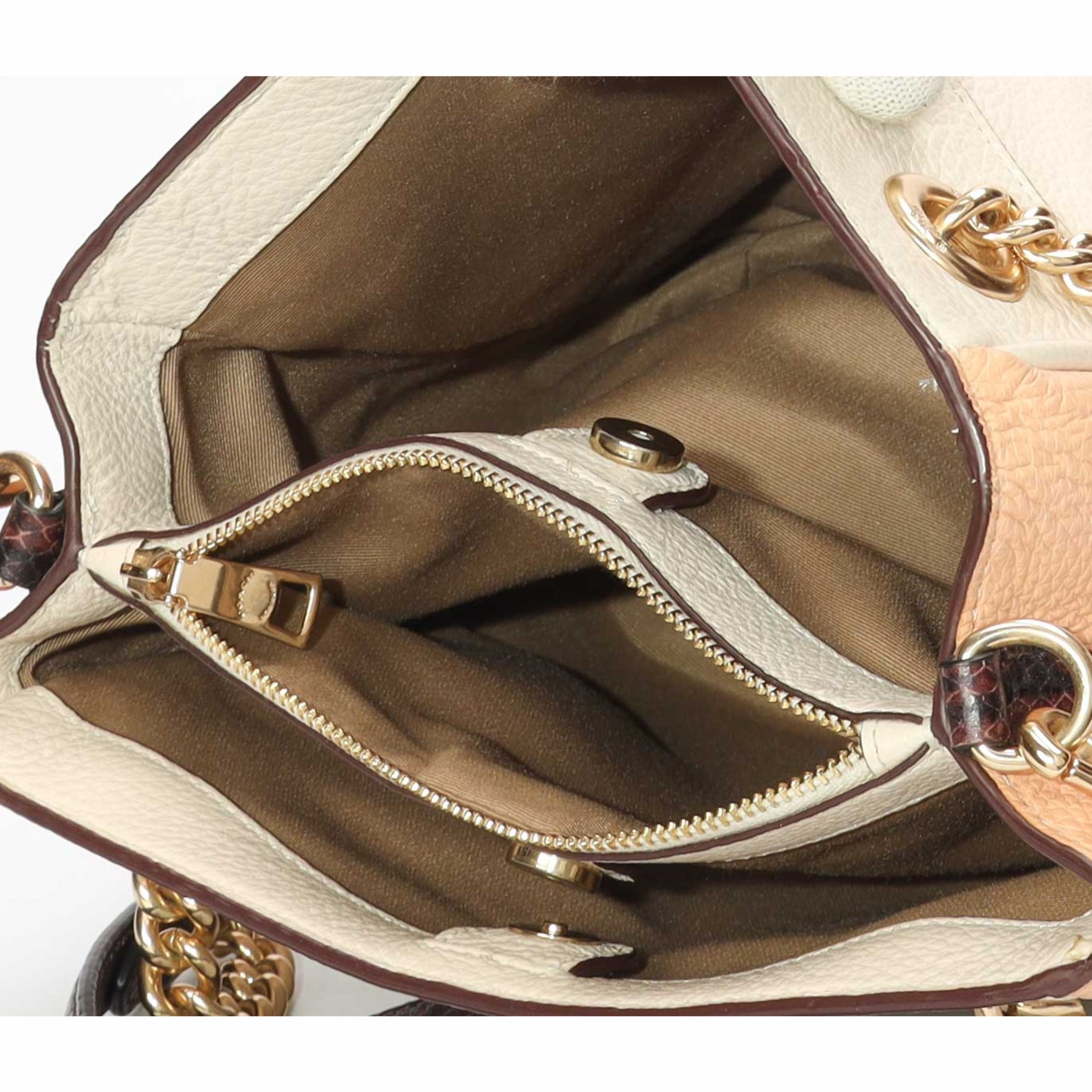 Coach Cammie Beige Chain Bucket Bag