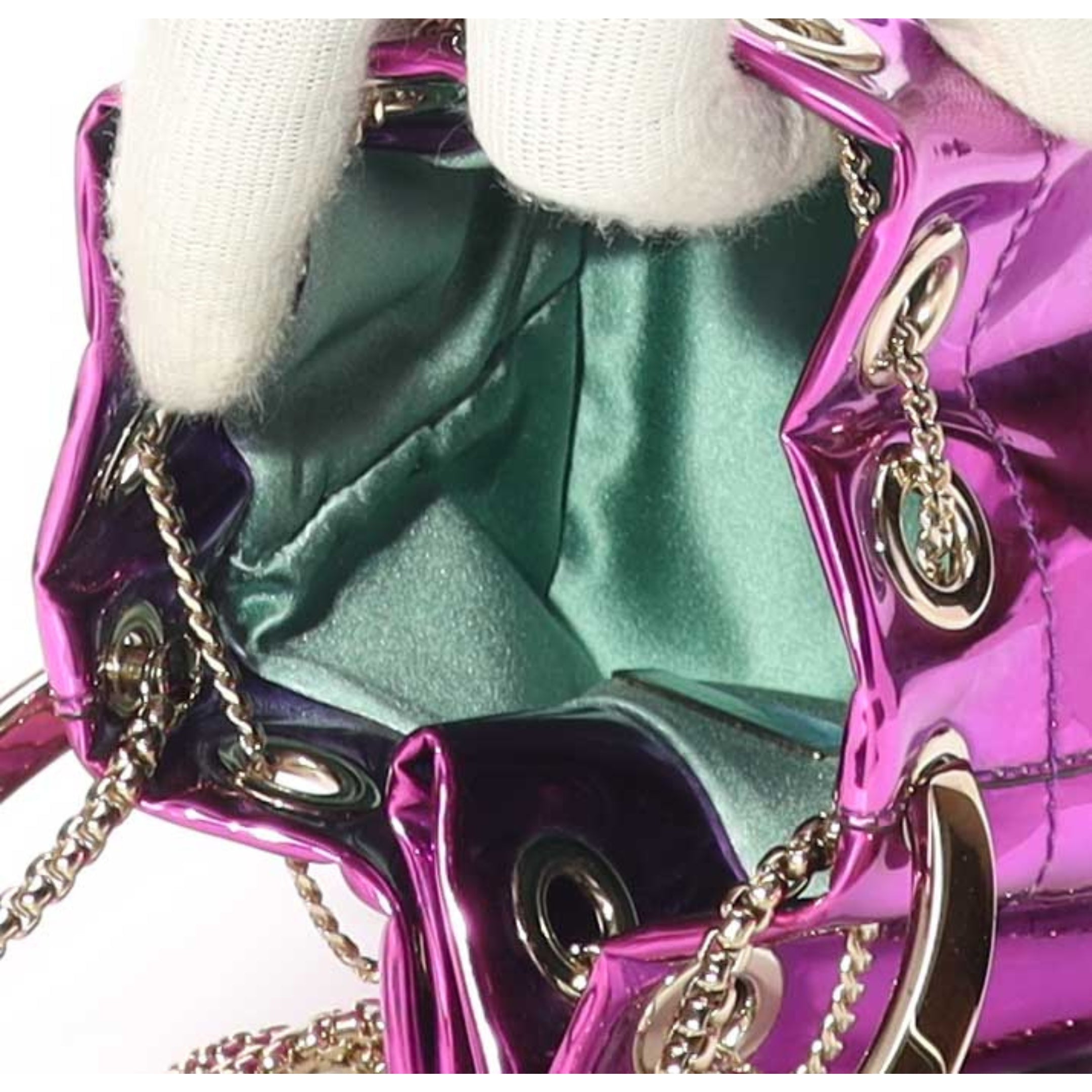 Jimmy Choo Bon Bon Purple Top Handle Bucket Bag