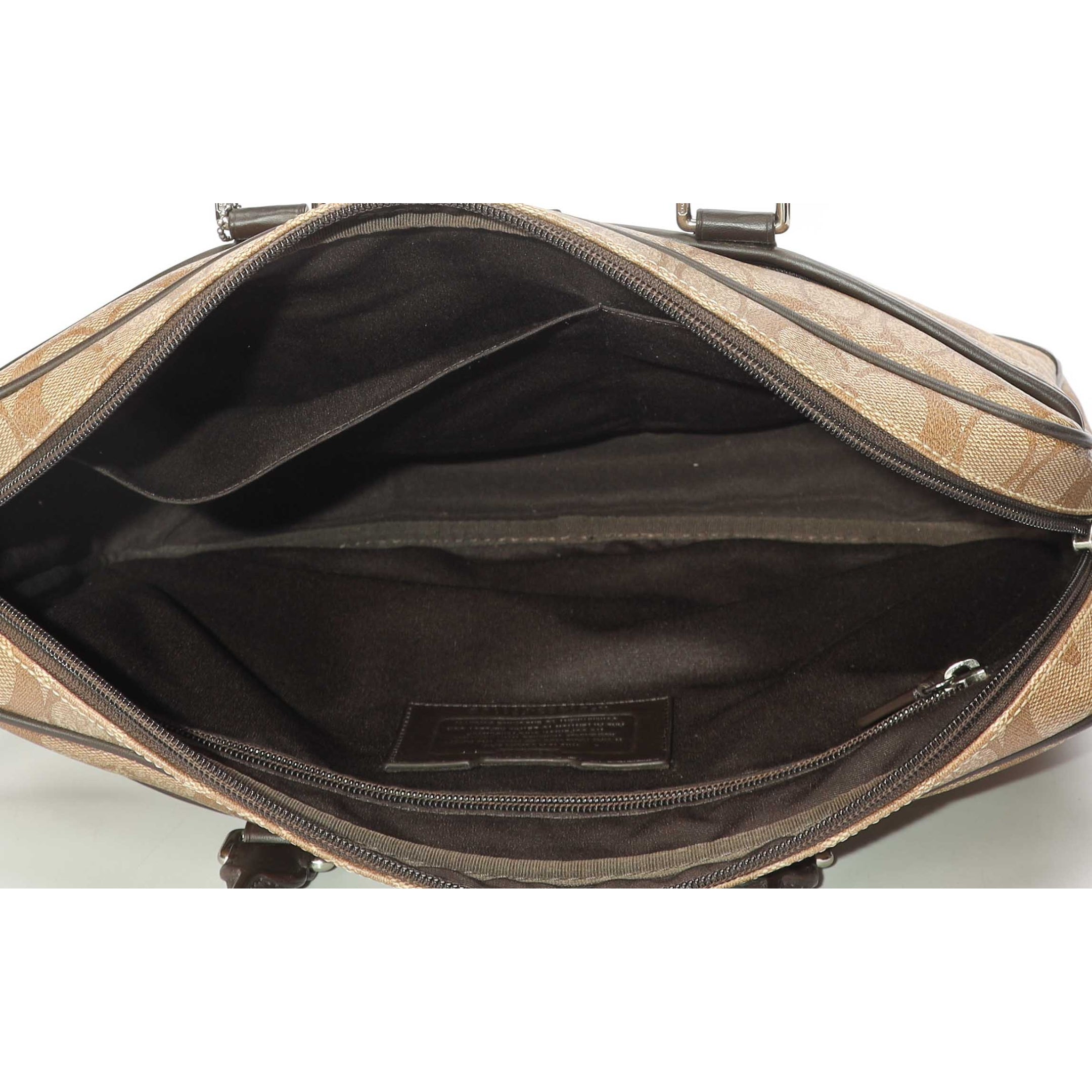 Coach Signature Slim Zip Top Bag