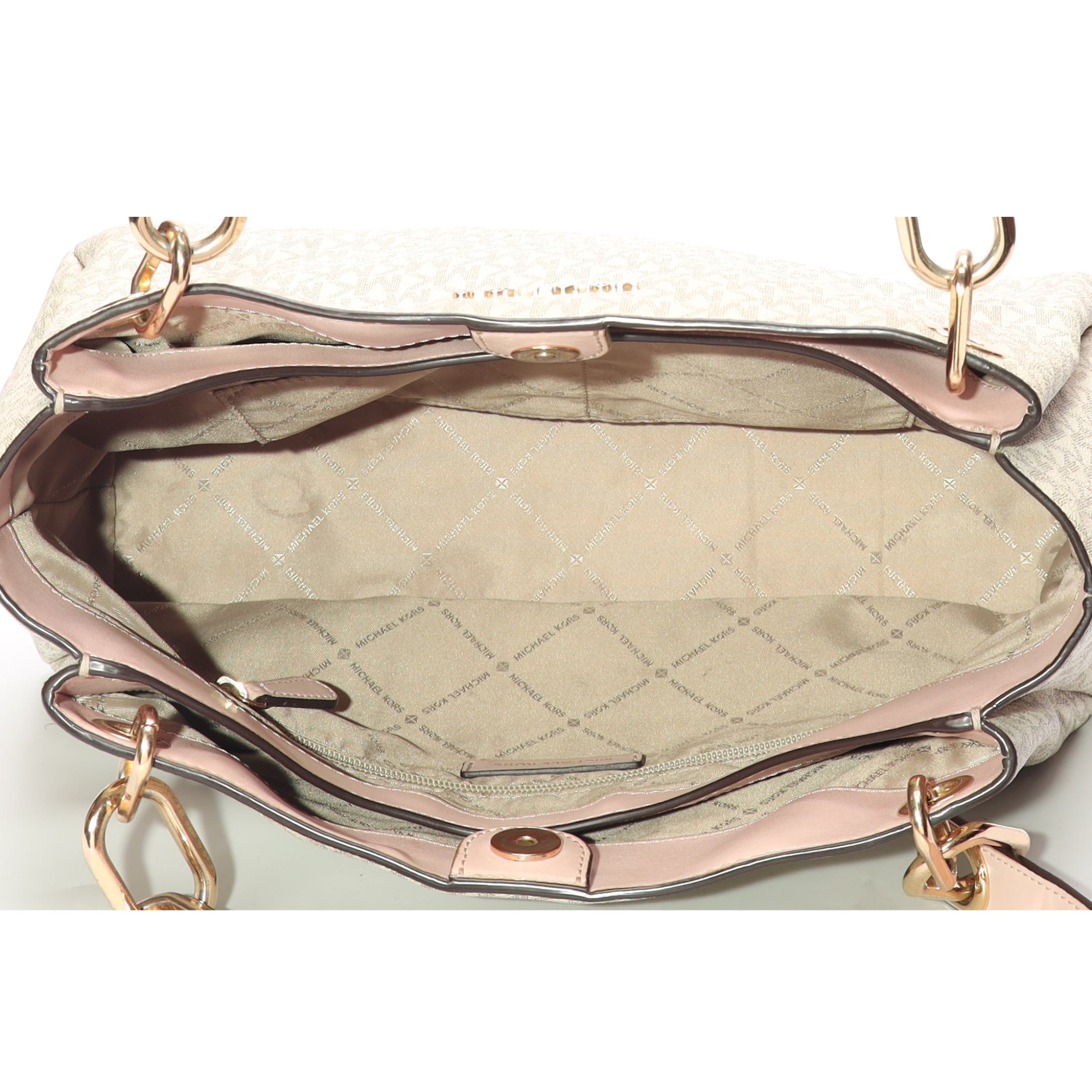 Michael Kors Trisha Vanilla Large Logo Shoulder Bag