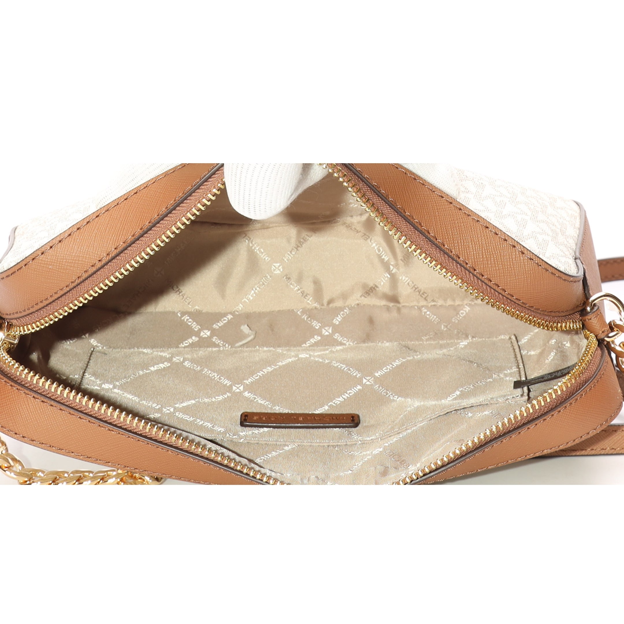 Michael Kors Vanilla Jet Set Logo Crossbody Bag