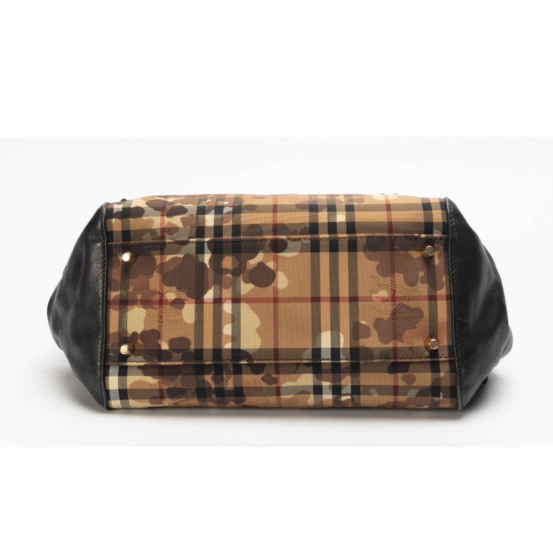 Burberry Black Camouflage Check Canterbury Tote