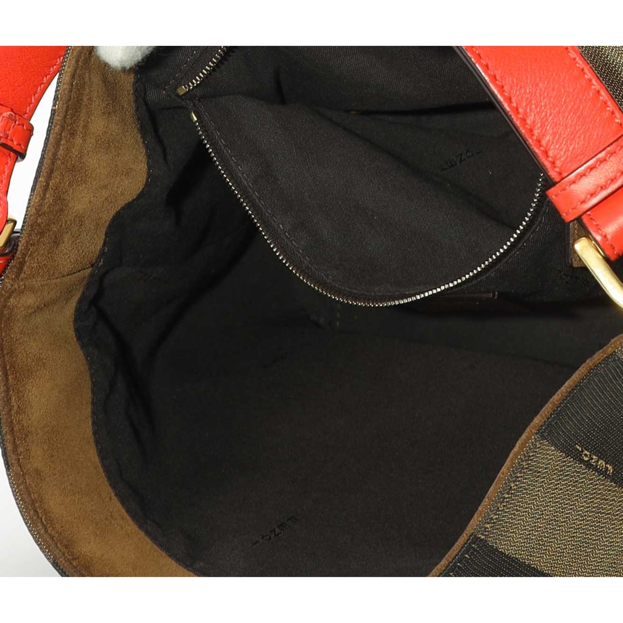 Fendi Brown Stripes Large Pequin Hobo Bag