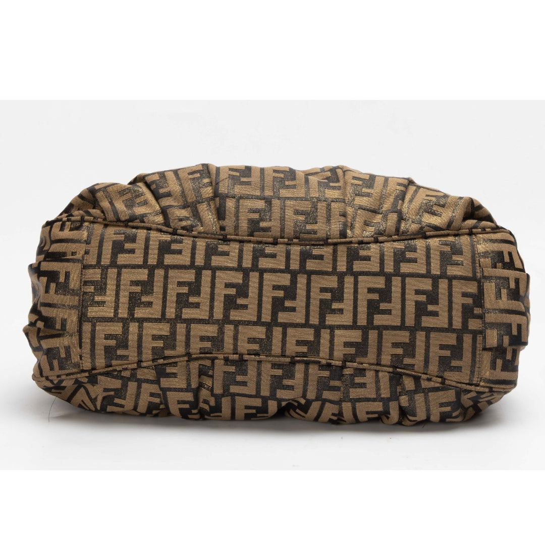 Fendi Tobacco Zucca Canvas Mia Shoulder Bag
