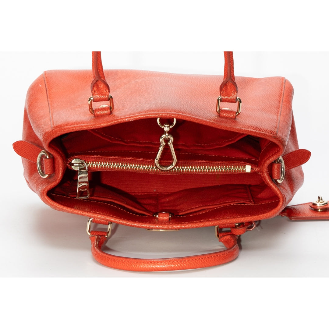 Coach Red Leather Margot Carryall Satchel